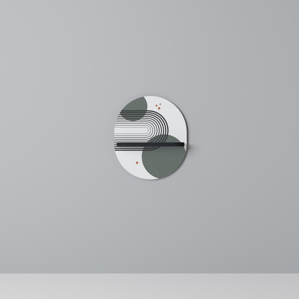 ORBITAL DECOR Oval Art Shelf In Black Finish