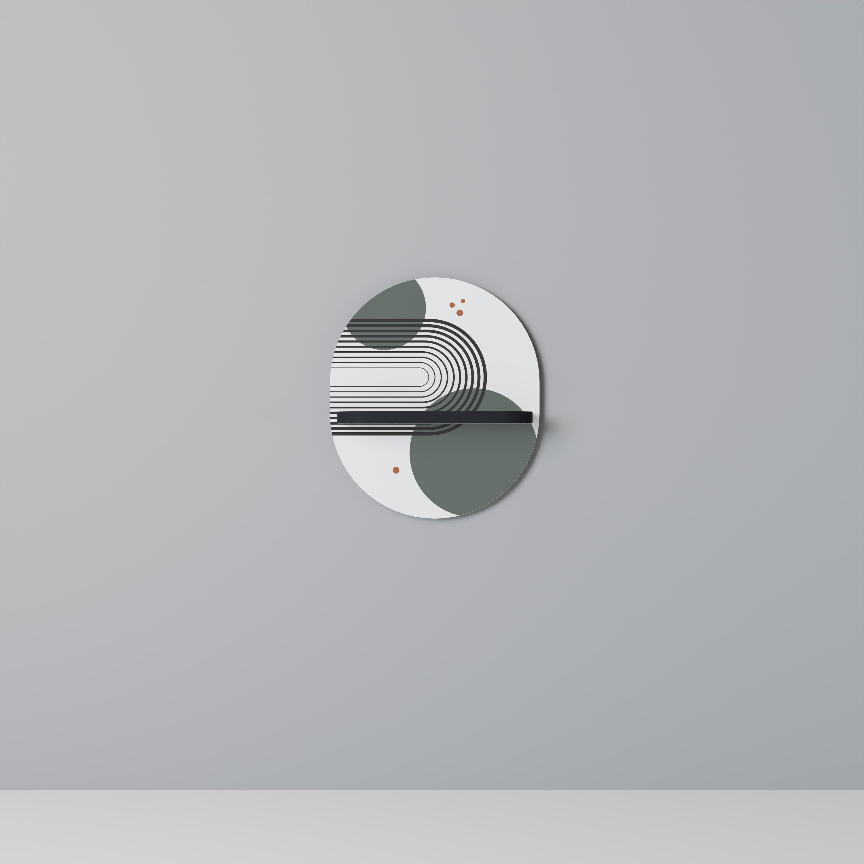 ORBITAL DECOR Ovales Kunstregal in Schwarz