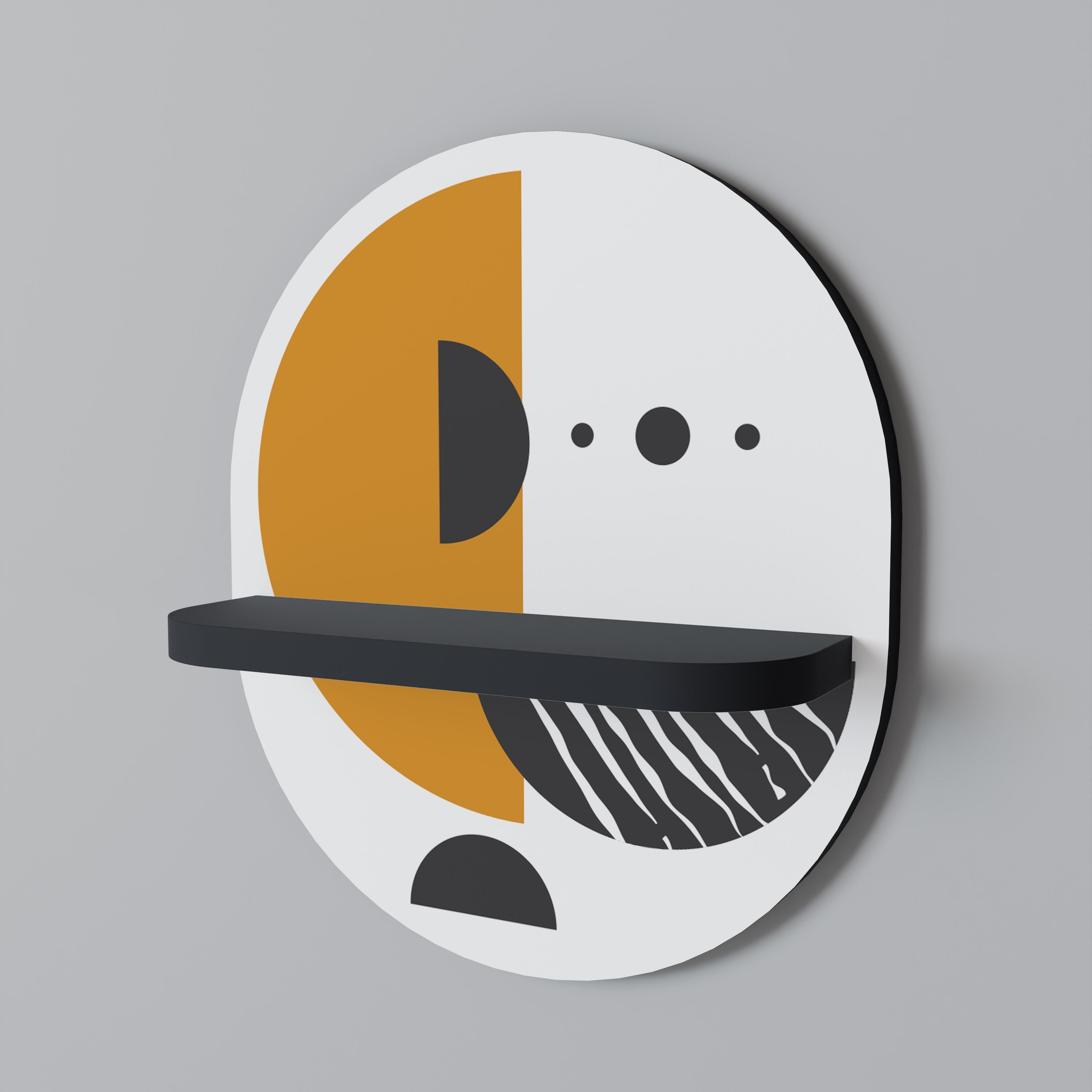 MOONLIT EUPHORIA Ovales Kunstregal in Schwarz