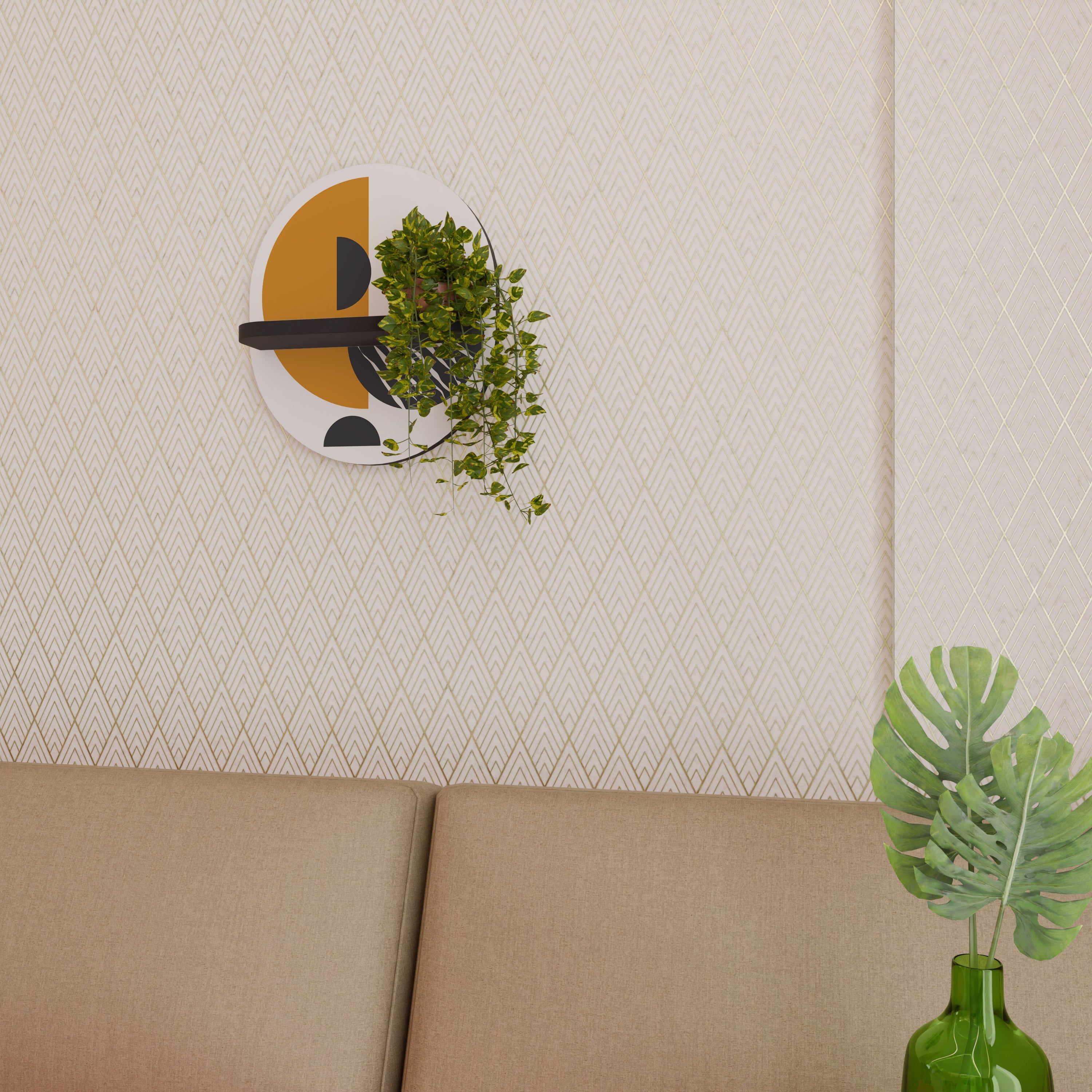 MOONLIT EUPHORIA Ovales Kunstregal in Schwarz