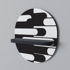 ACHROMATIC CONTRAST Ovales Kunstregal in Schwarz