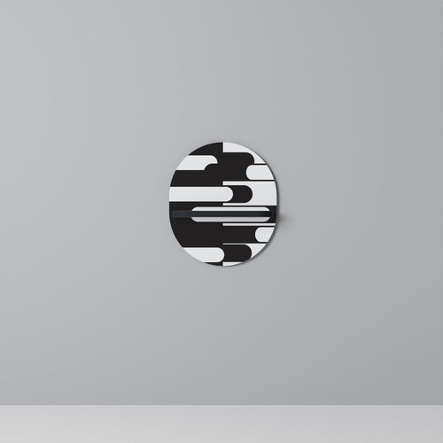 ACHROMATIC CONTRAST Ovales Kunstregal in Schwarz