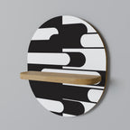 ACHROMATIC CONTRAST Oval Art Shelf In Oak Effect