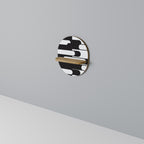 ACHROMATIC CONTRAST Oval Art Shelf In Oak Effect