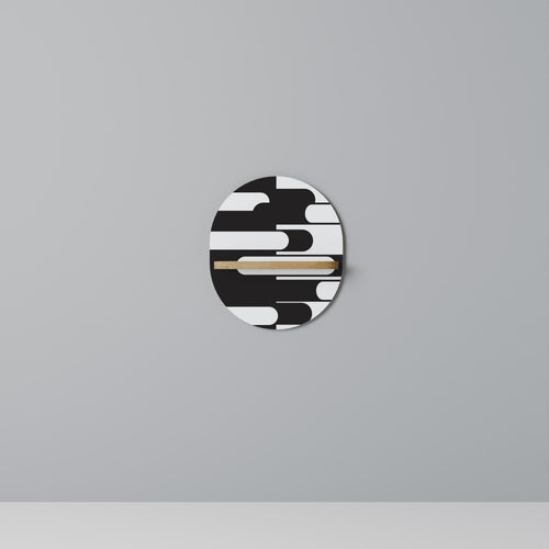 ACHROMATIC CONTRAST Ovales Kunstregal in Eiche-Optik