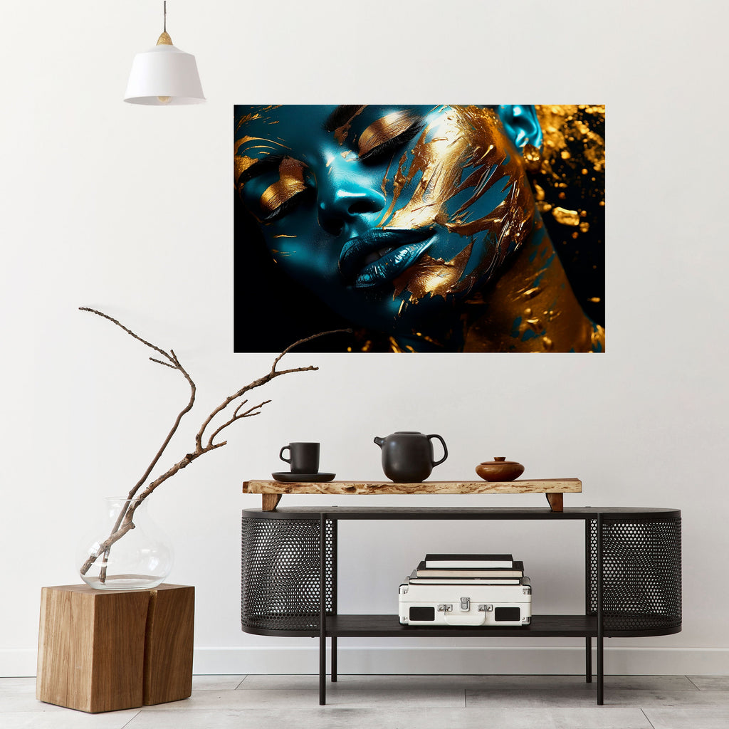 GOLDEN SERENITY Selbstklebendes Horizontal-Poster