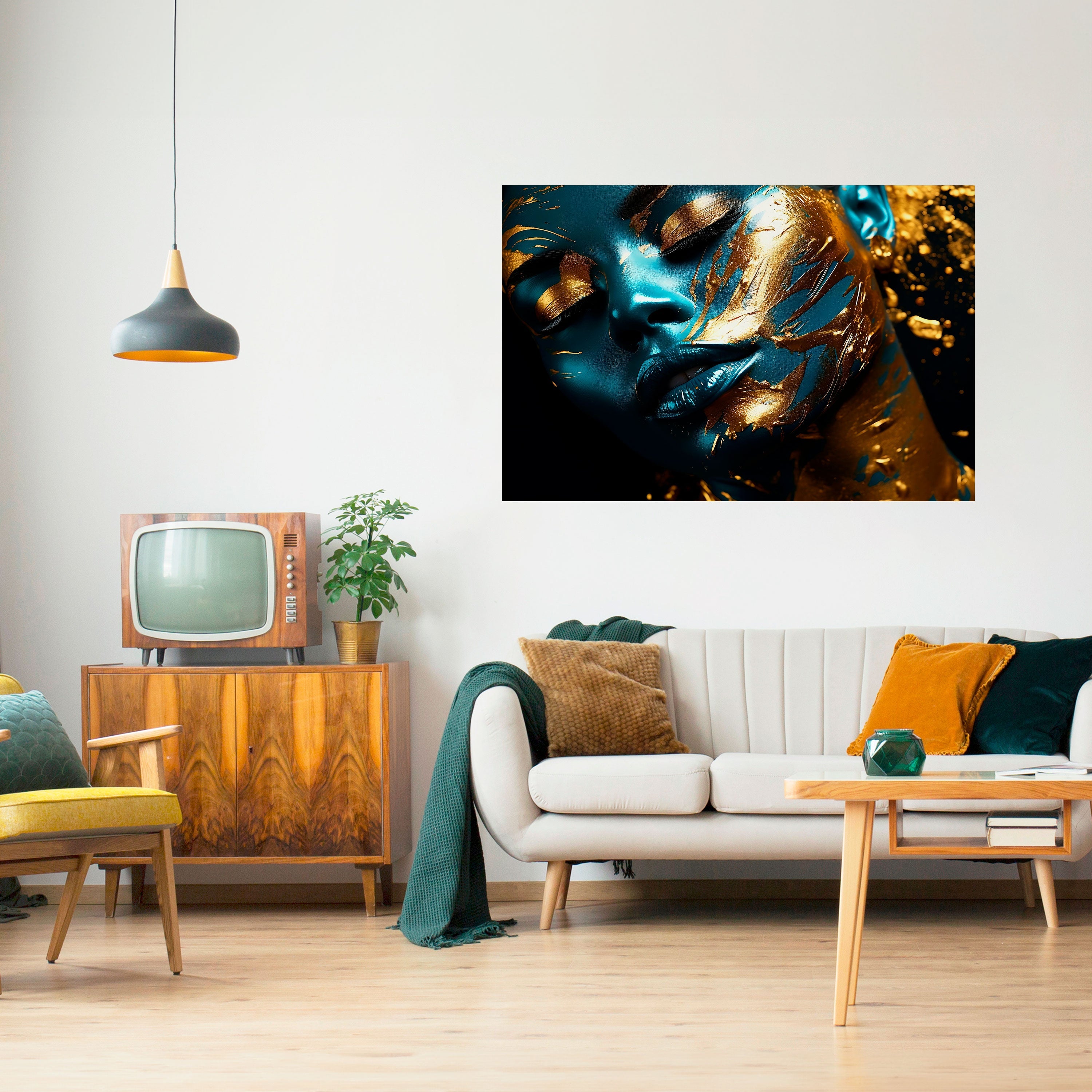 GOLDEN SERENITY Selbstklebendes Horizontal-Poster