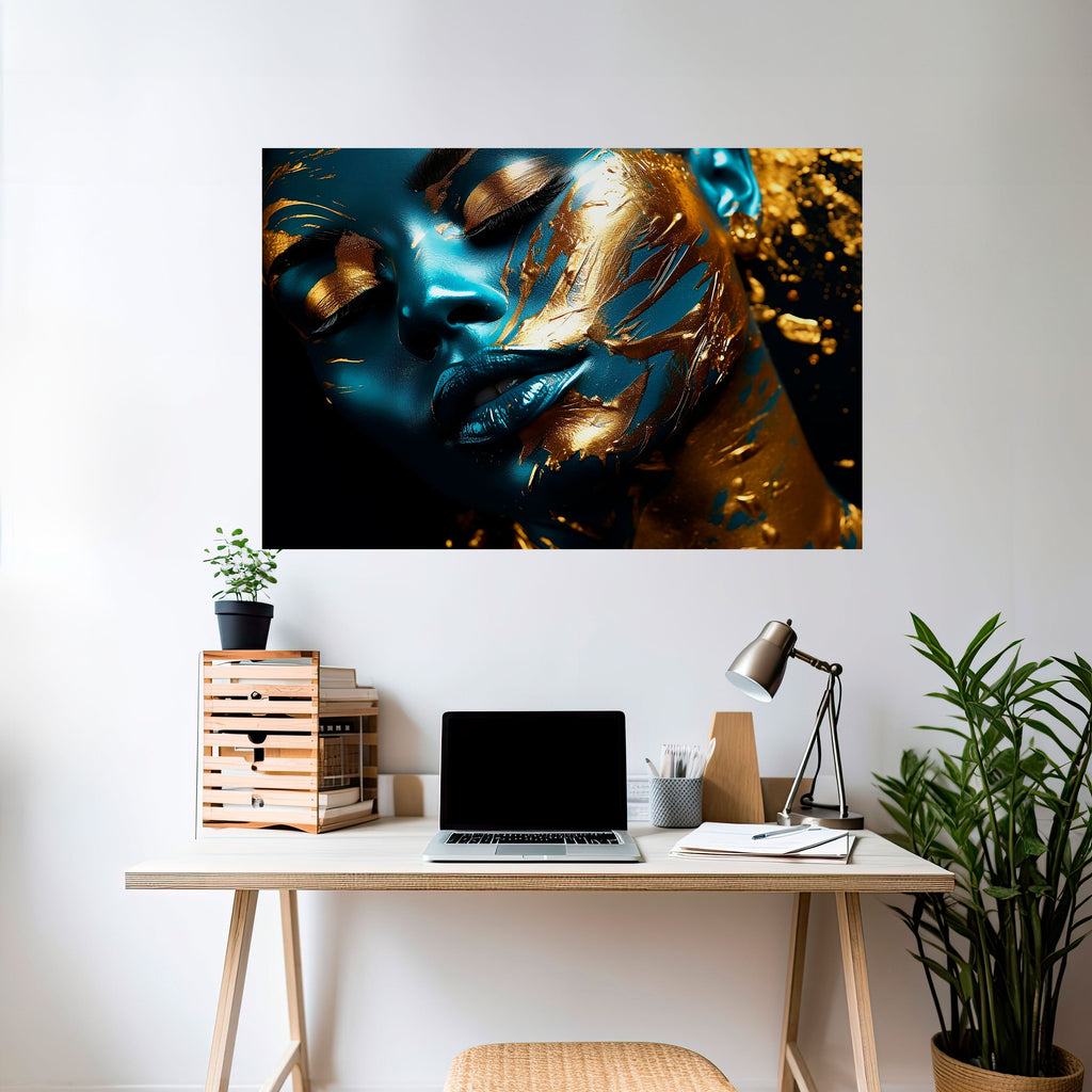 GOLDEN SERENITY Selbstklebendes Horizontal-Poster