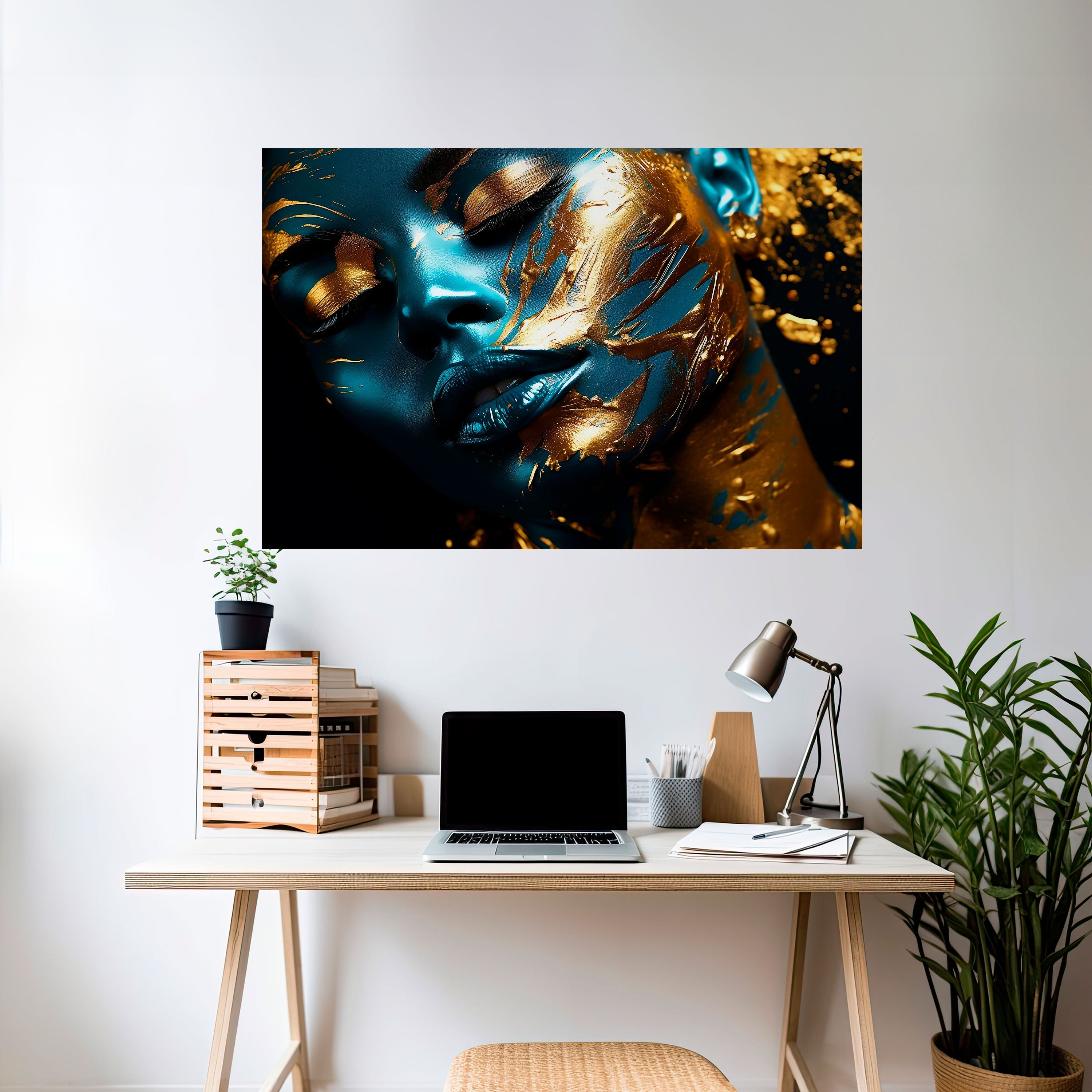 GOLDEN SERENITY Selbstklebendes Horizontal-Poster