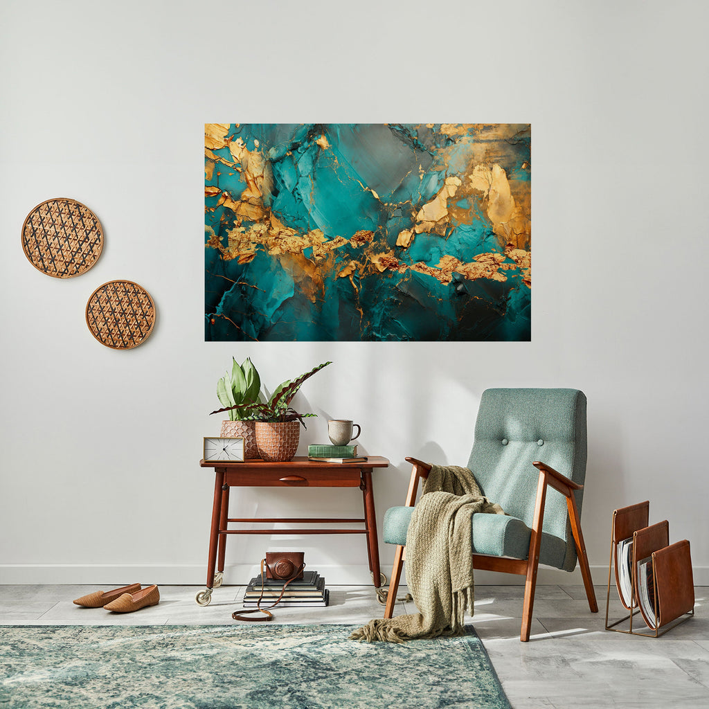CELESTIAL GOLDRUSH Selbstklebendes Horizontal-Poster