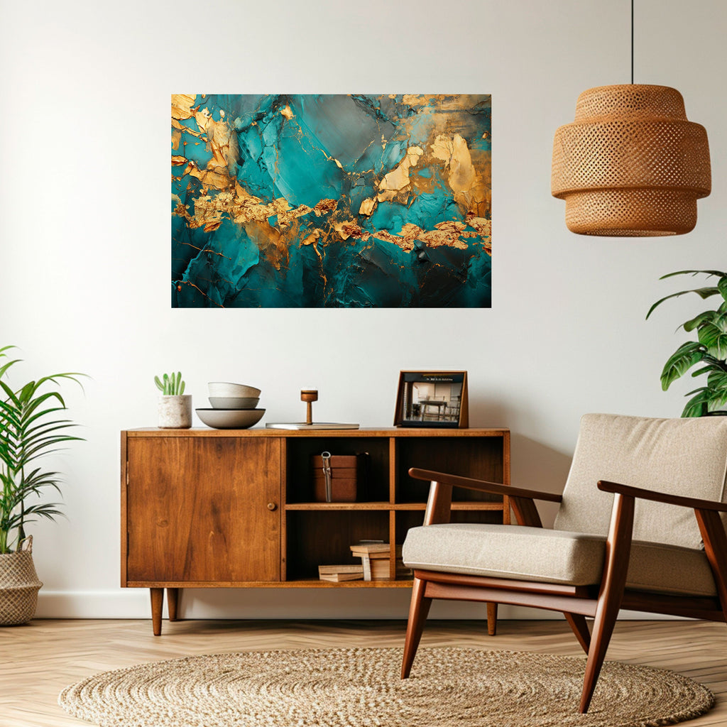 CELESTIAL GOLDRUSH Selbstklebendes Horizontal-Poster