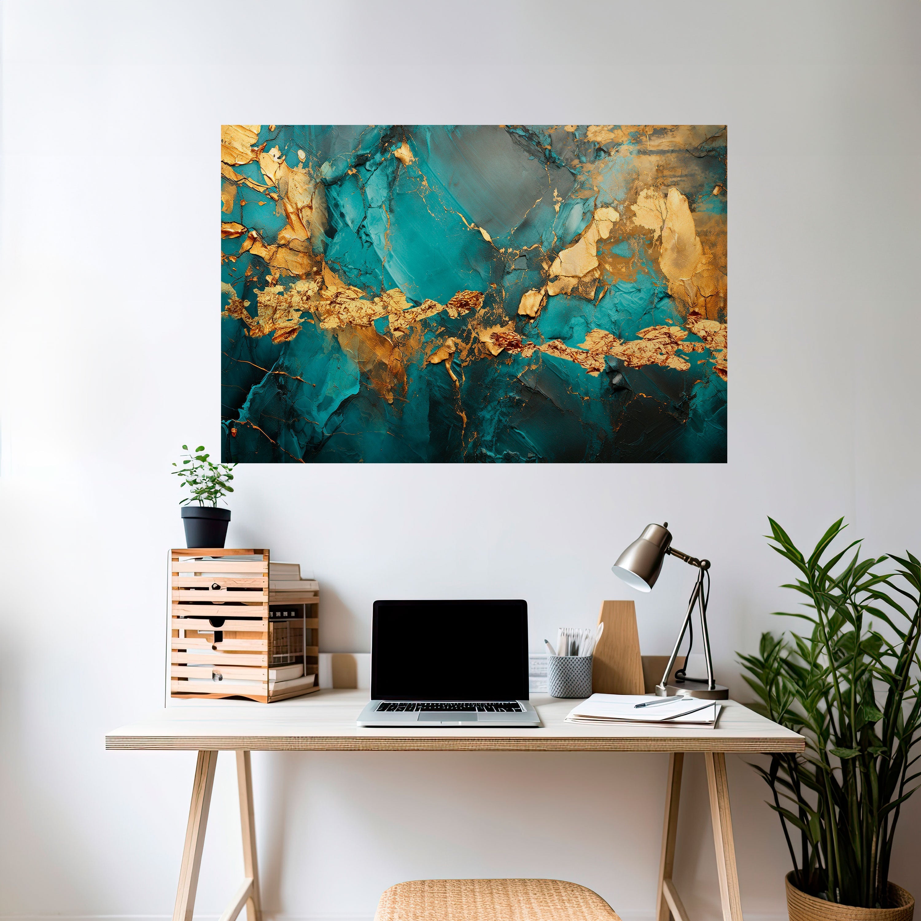 CELESTIAL GOLDRUSH Selbstklebendes Horizontal-Poster