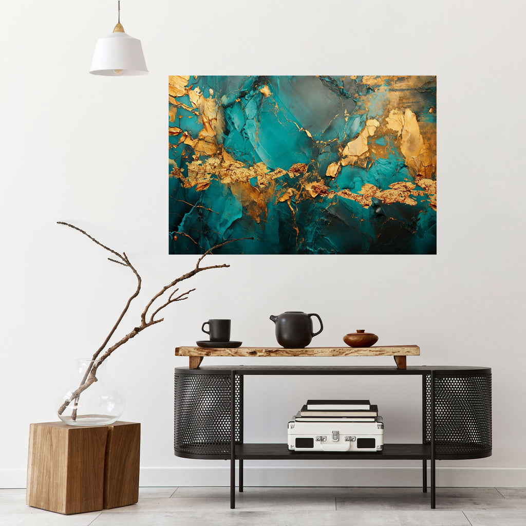 CELESTIAL GOLDRUSH Selbstklebendes Horizontal-Poster