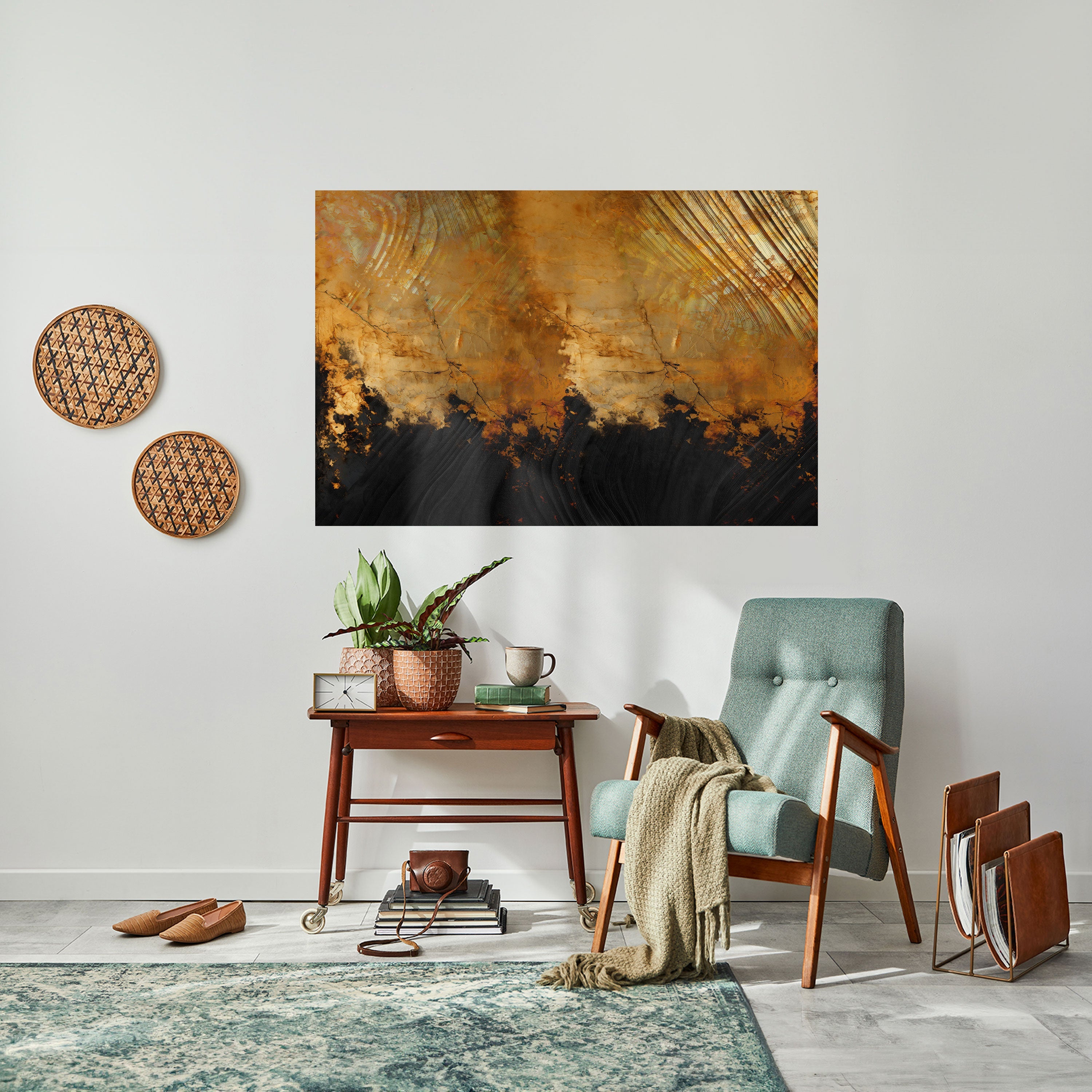 FLUID EMBER Selbstklebendes Horizontal-Poster