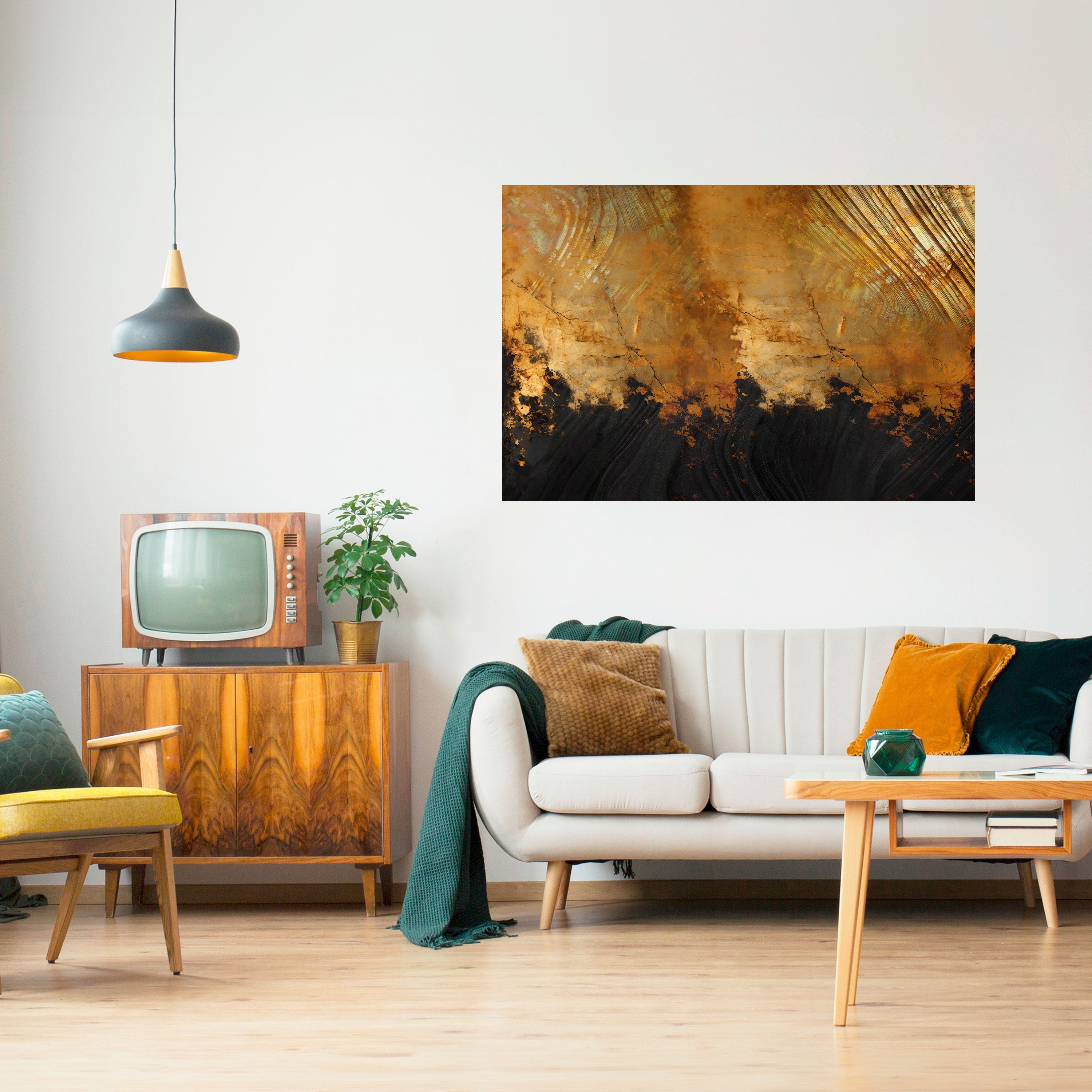 FLUID EMBER Selbstklebendes Horizontal-Poster