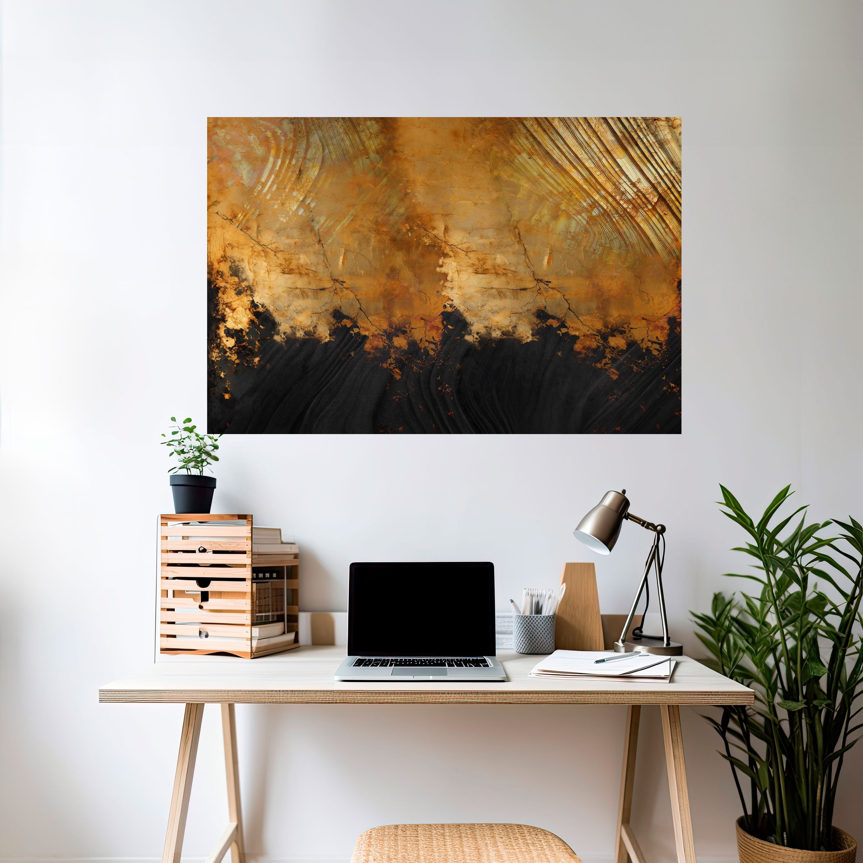 FLUID EMBER Selbstklebendes Horizontal-Poster