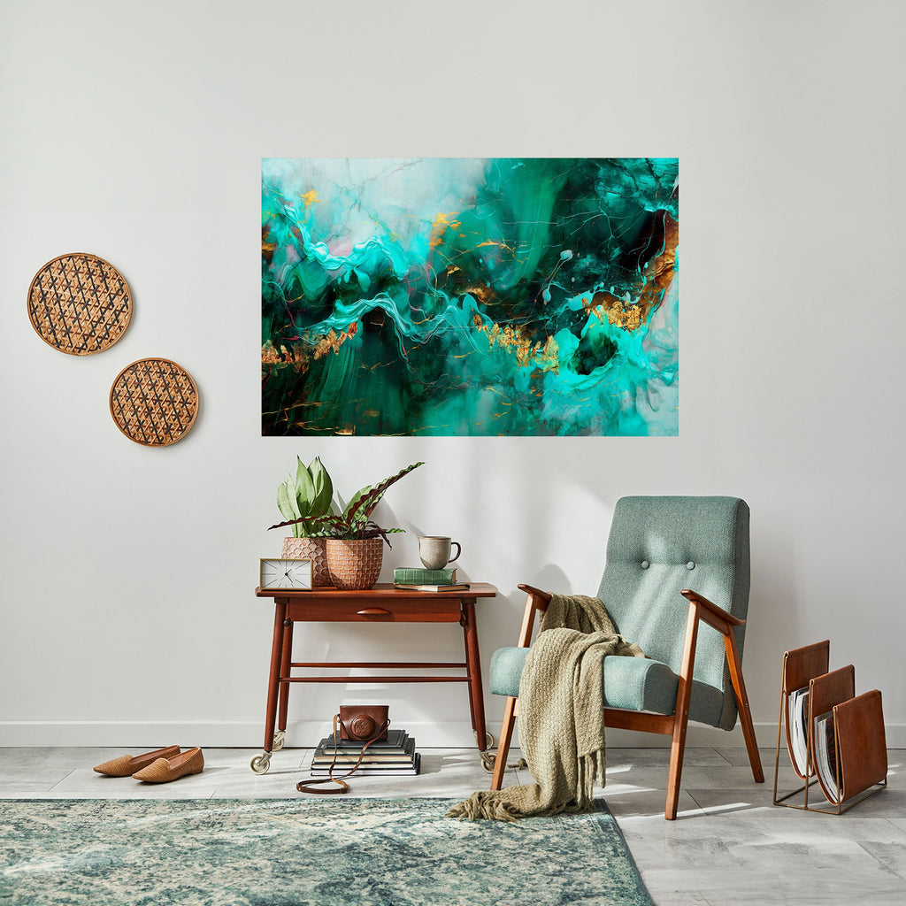 GRACEFUL WAVES Selbstklebendes Horizontal-Poster