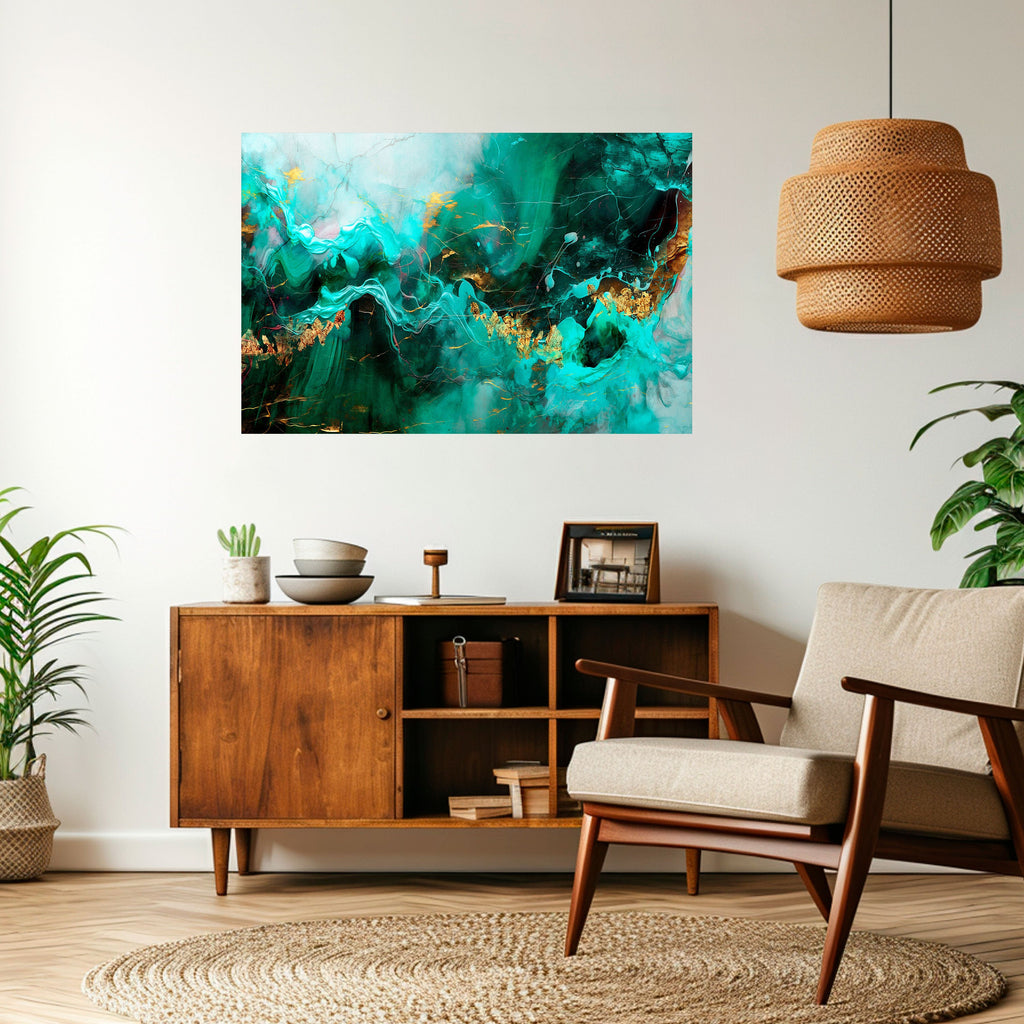 GRACEFUL WAVES Selbstklebendes Horizontal-Poster