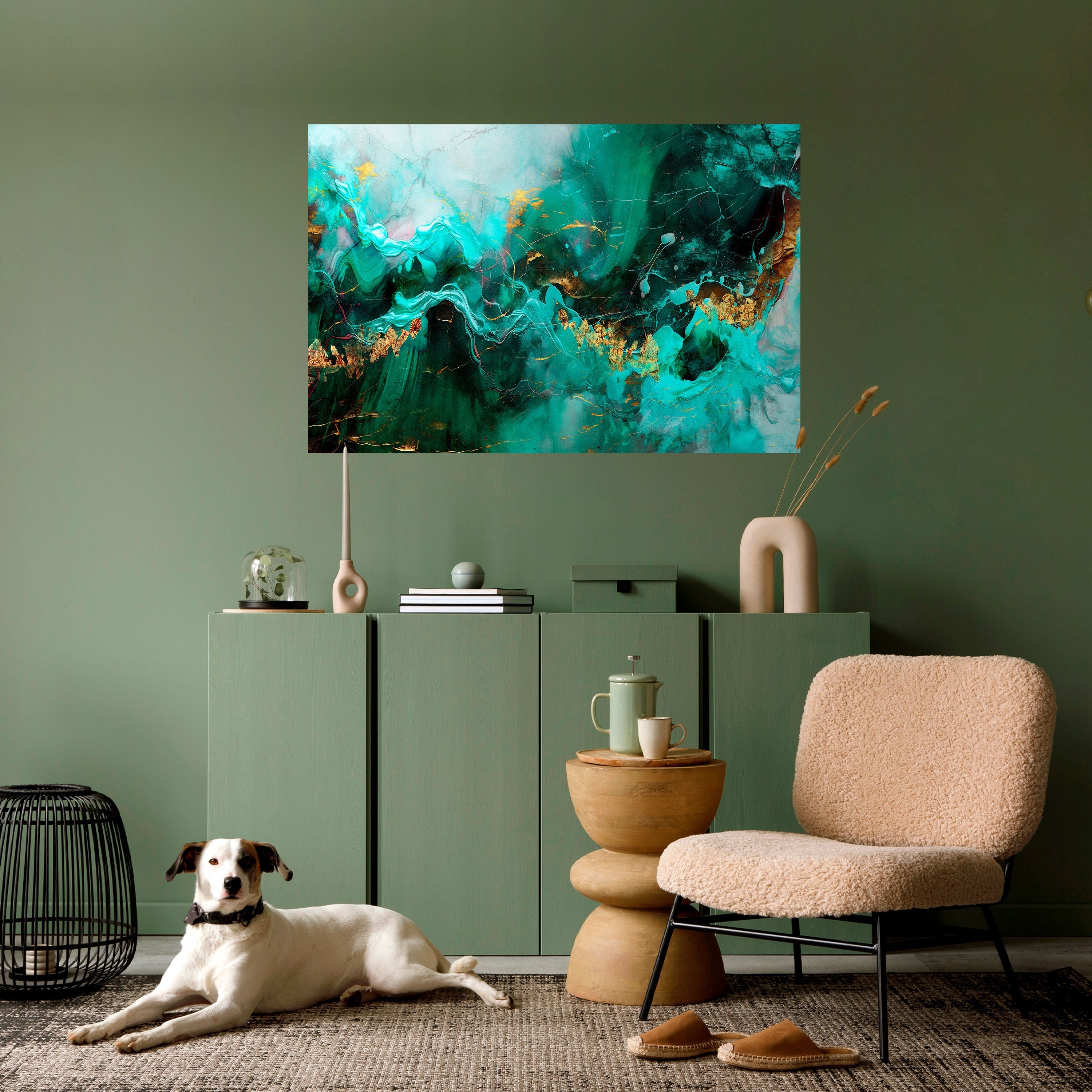 GRACEFUL WAVES Selbstklebendes Horizontal-Poster