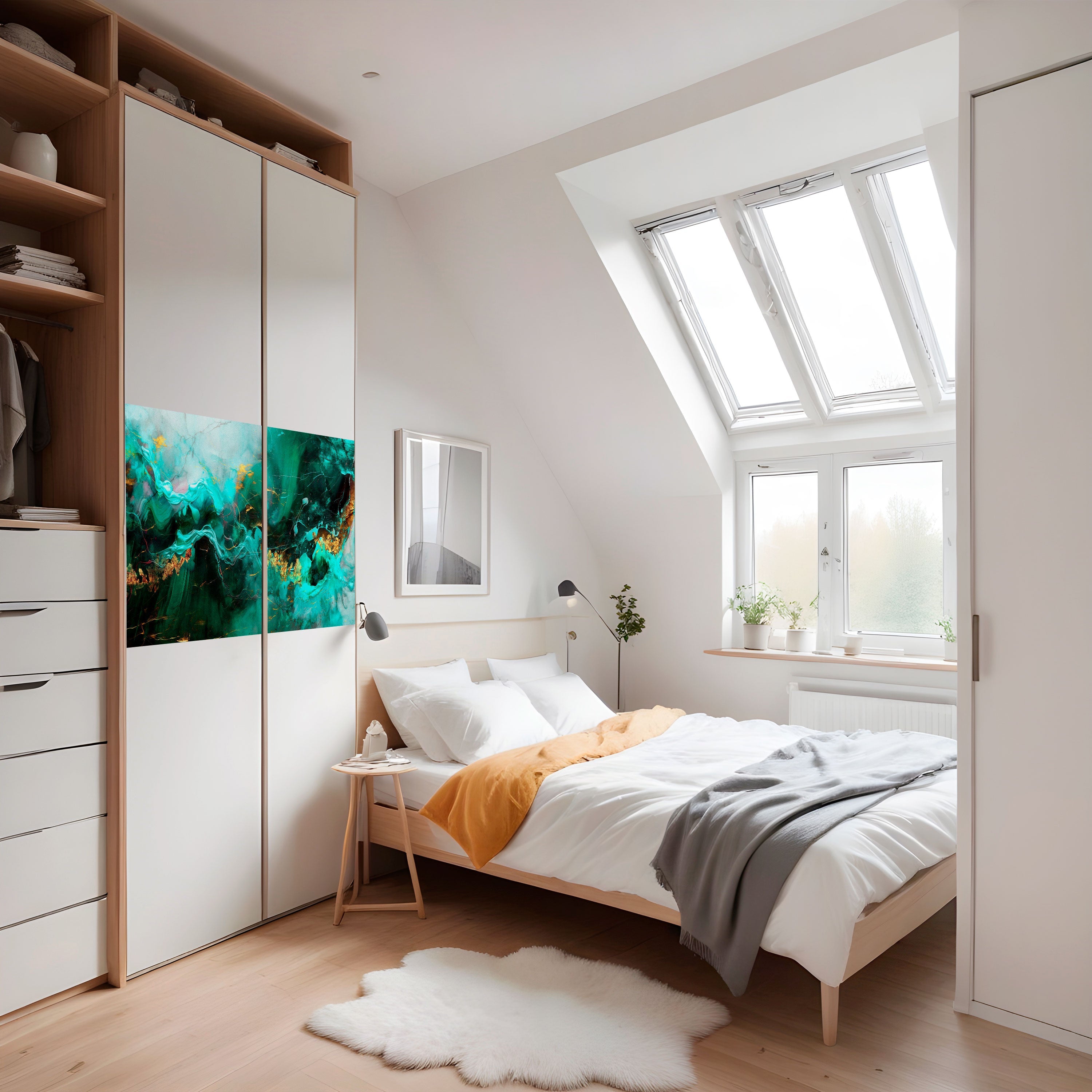 GRACEFUL WAVES Selbstklebendes Horizontal-Poster