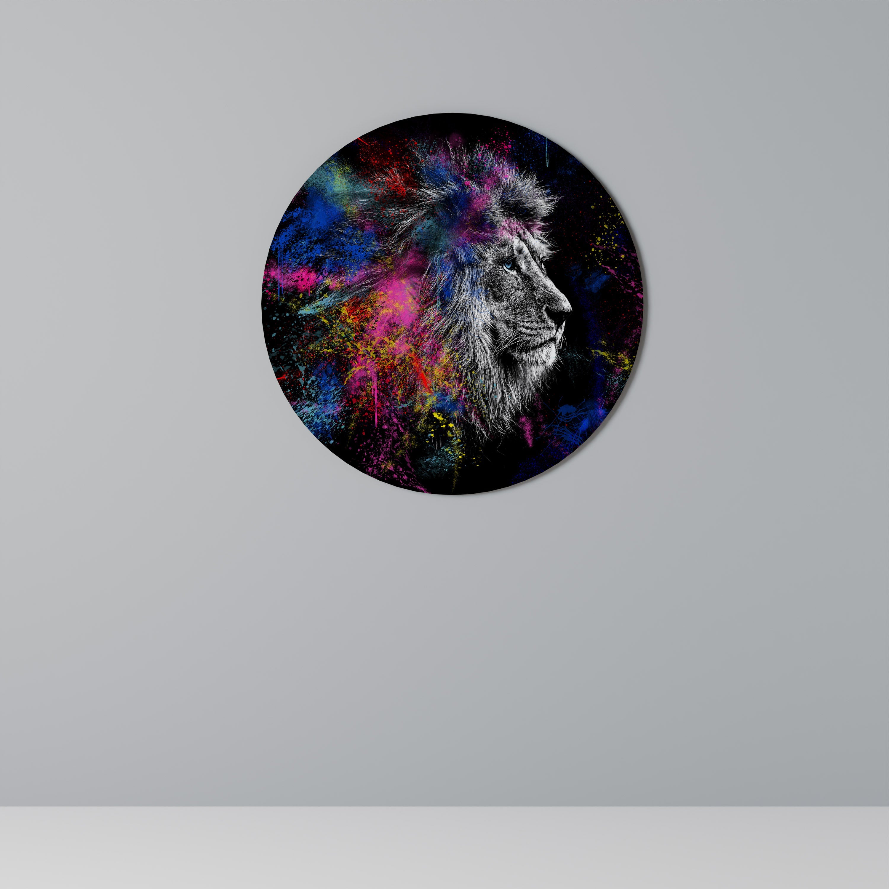 LION ARTISTRY Runde Wanddekoration Ø 69 cm