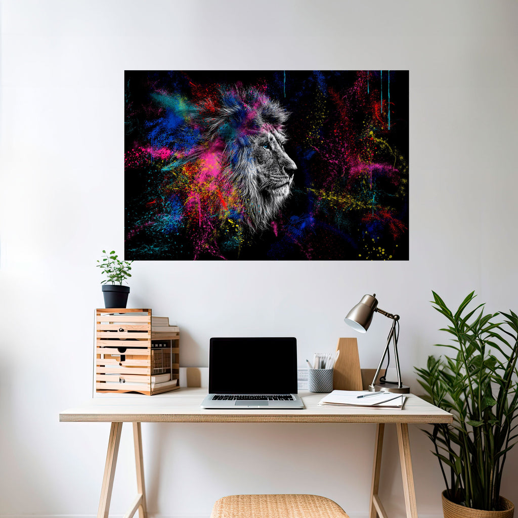 LION ARTISTRY Selbstklebendes Horizontal-Poster