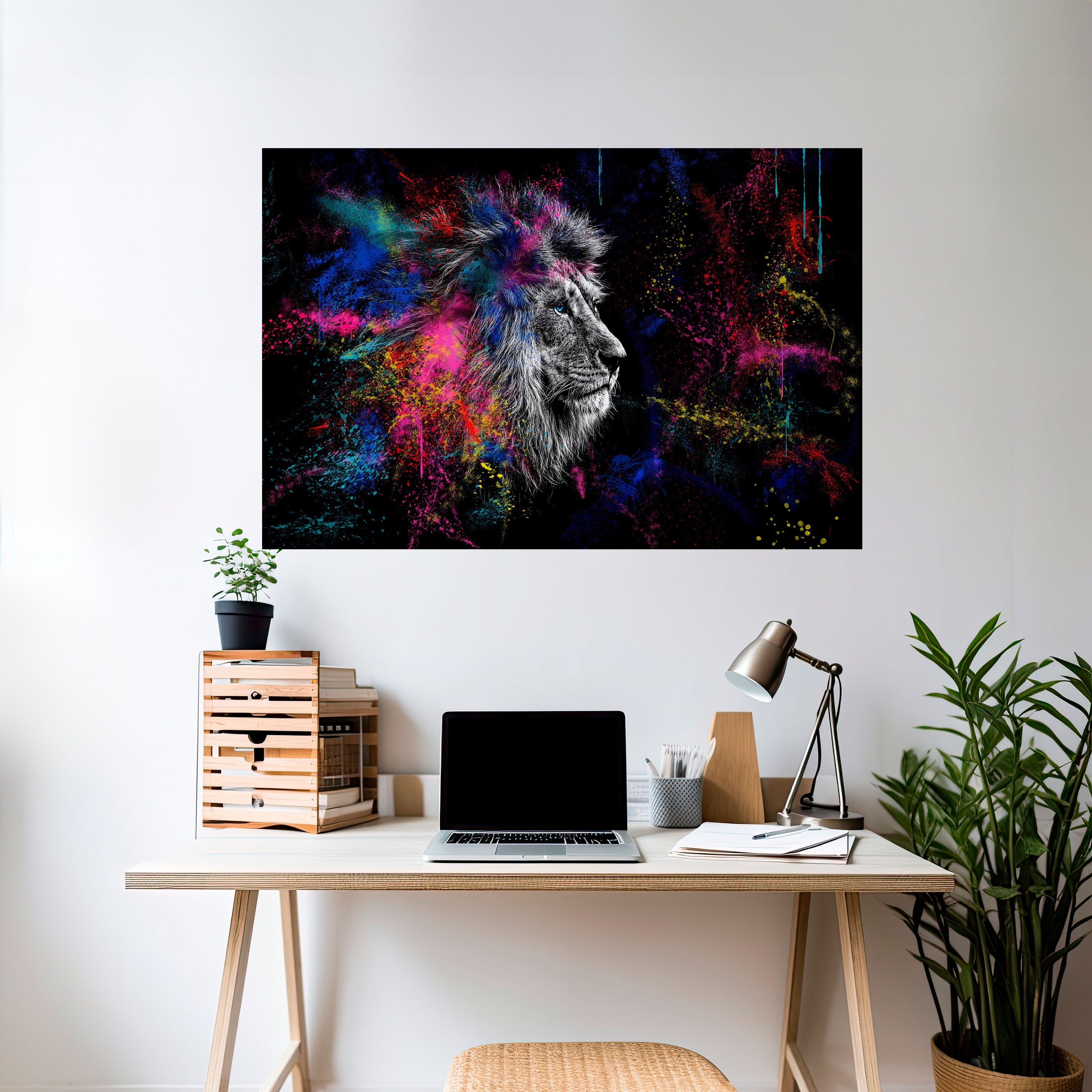 LION ARTISTRY Selbstklebendes Horizontal-Poster