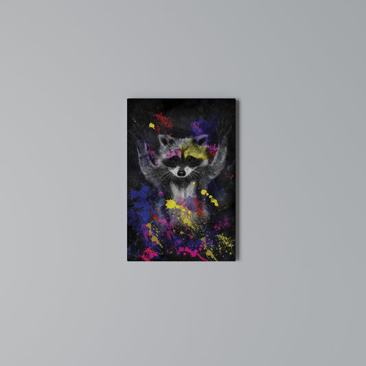 RACCOON ARTISTRY Vertical Canvas Print