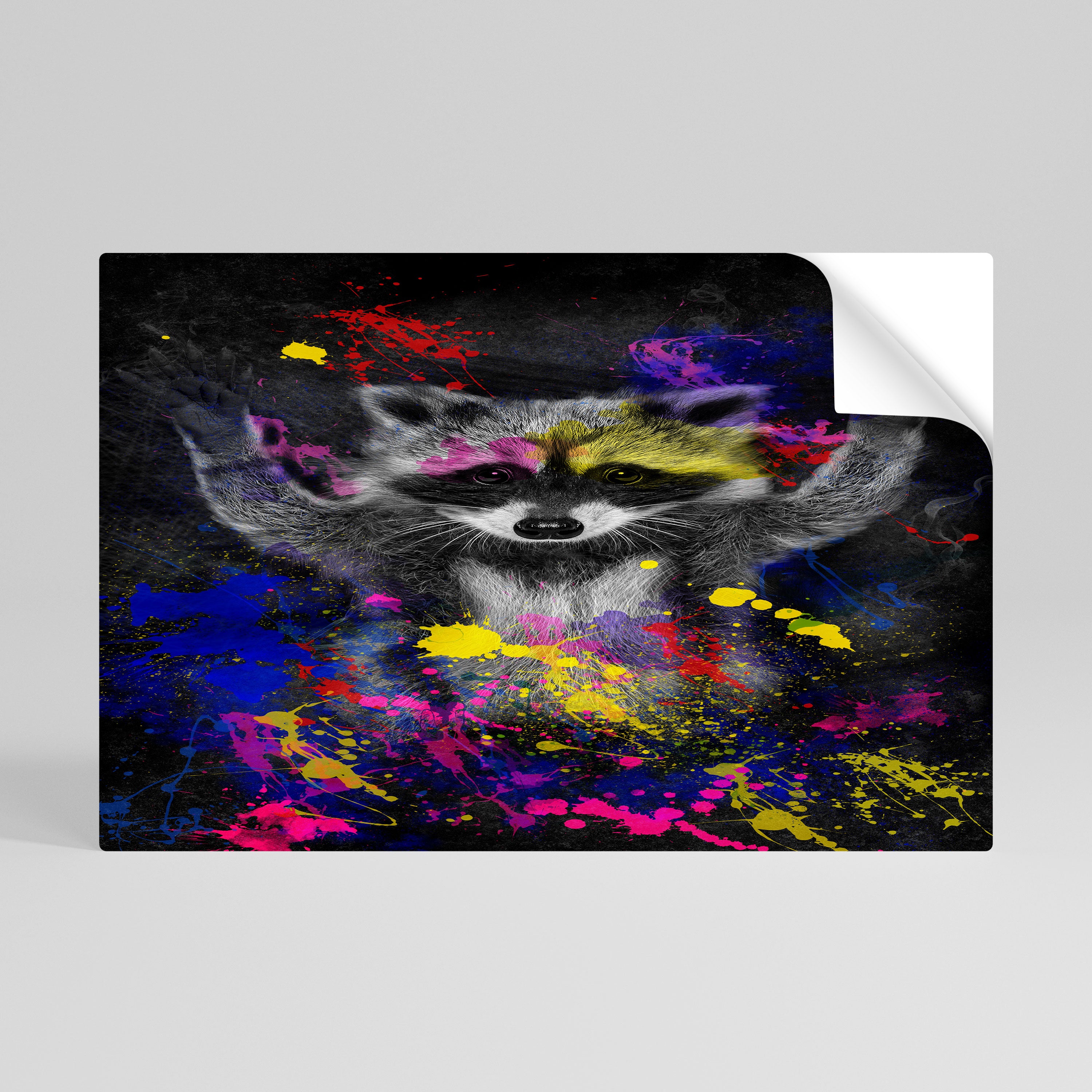 RACCOON ARTISTRY Selbstklebendes Horizontal-Poster