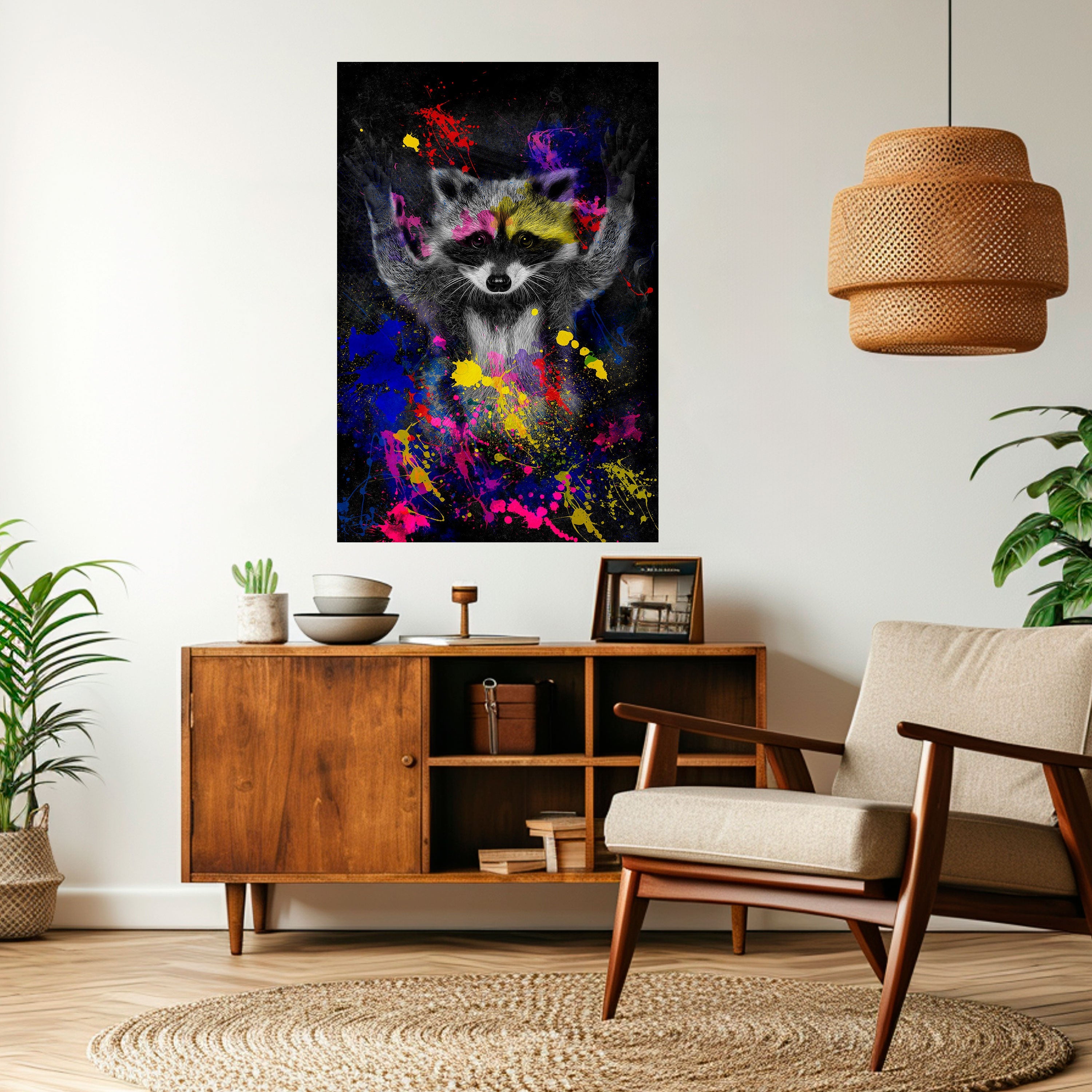 RACCOON ARTISTRY Vertikales Poster zum Abziehen und Aufkleben