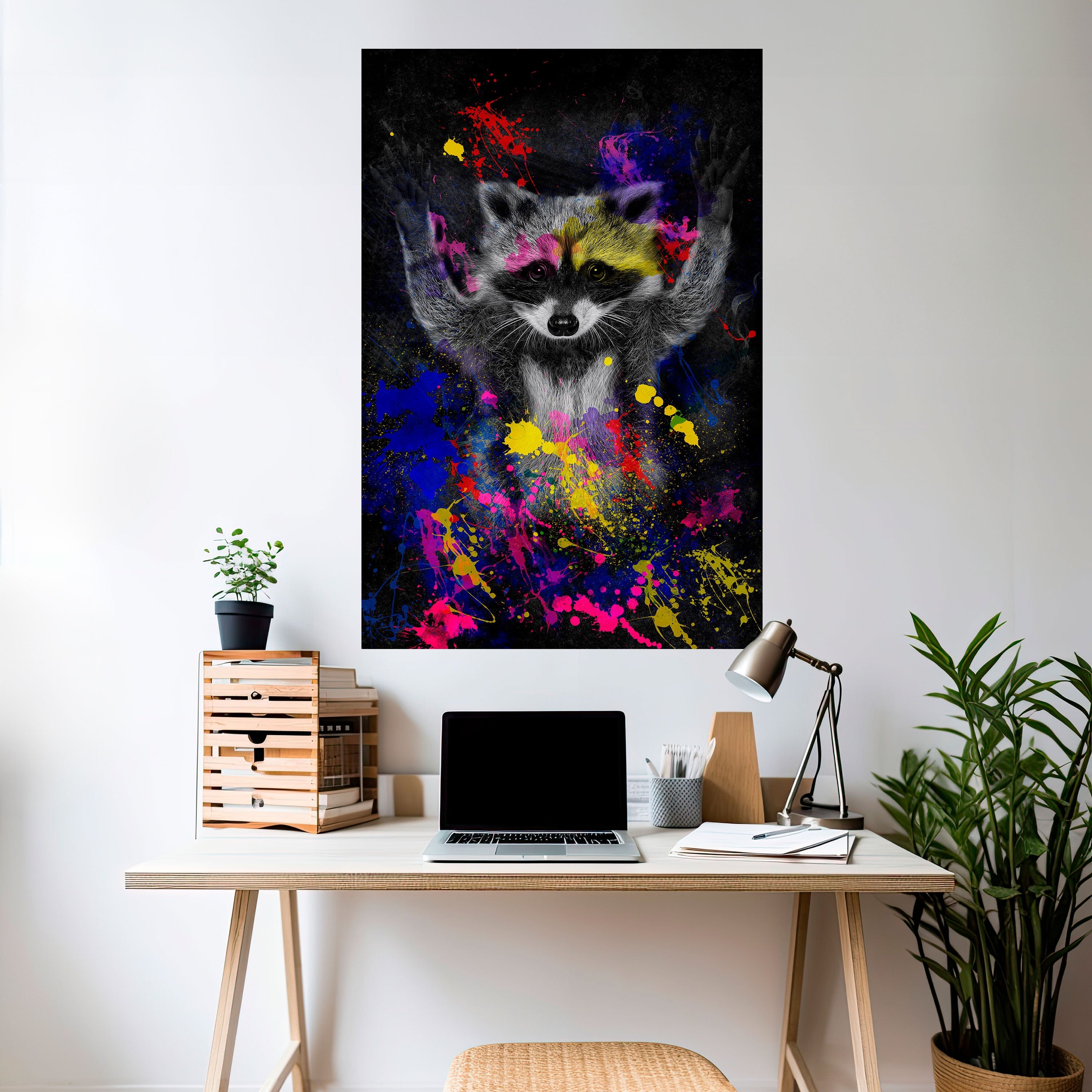 RACCOON ARTISTRY Vertikales Poster zum Abziehen und Aufkleben