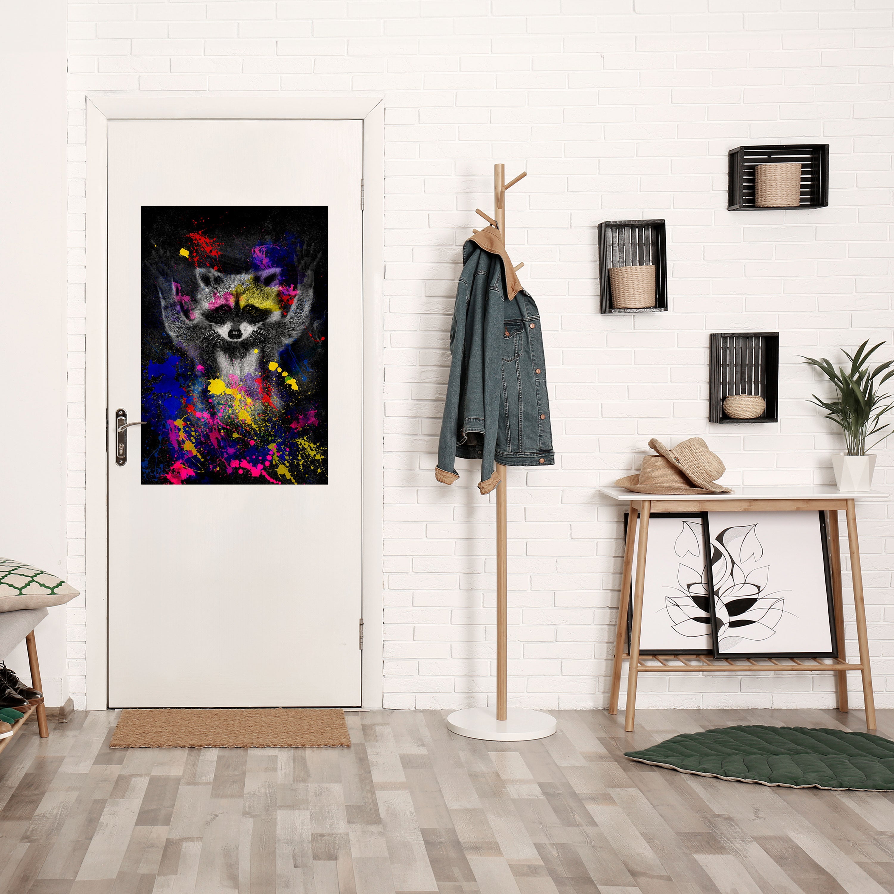RACCOON ARTISTRY Vertikales Poster zum Abziehen und Aufkleben