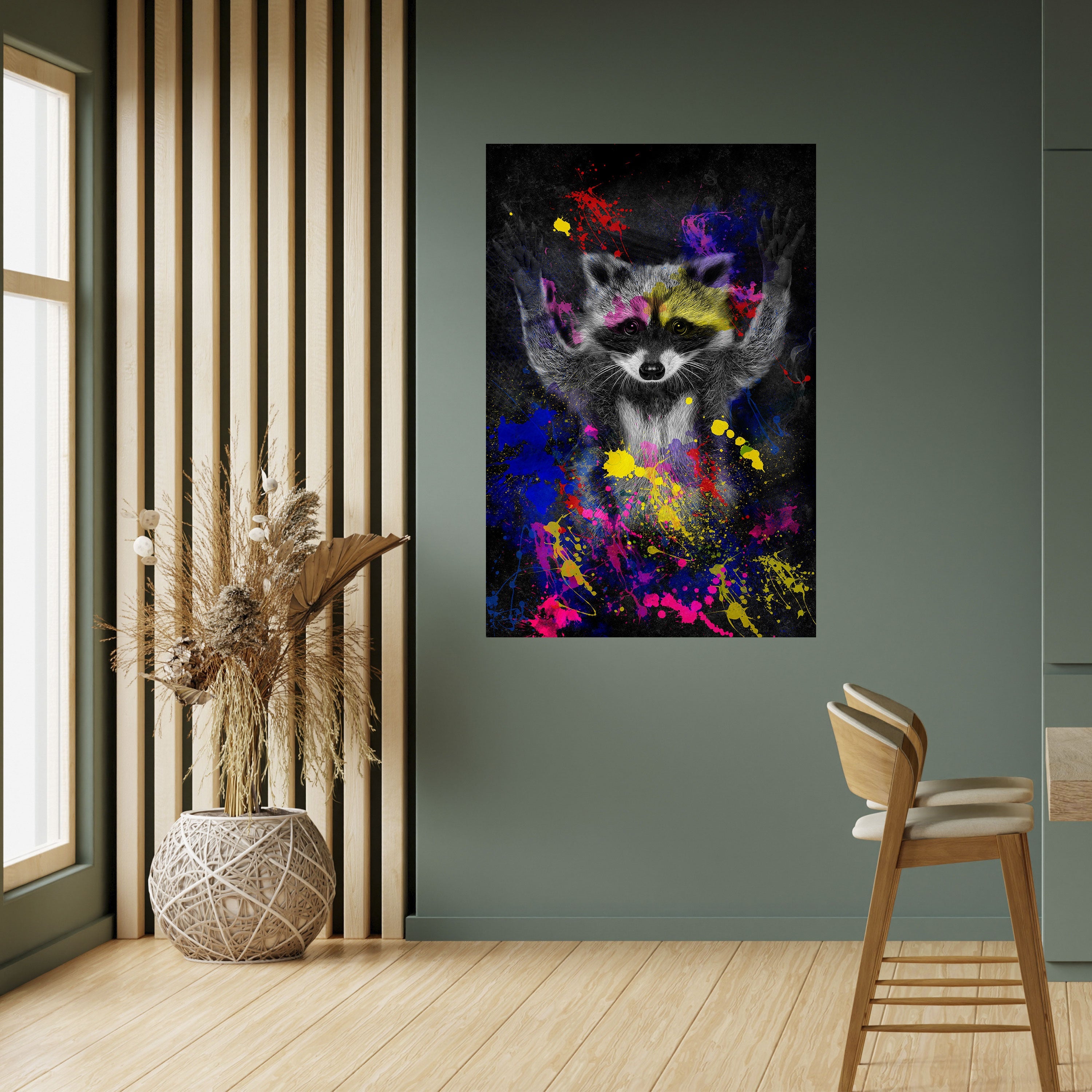 RACCOON ARTISTRY Vertikales Poster zum Abziehen und Aufkleben