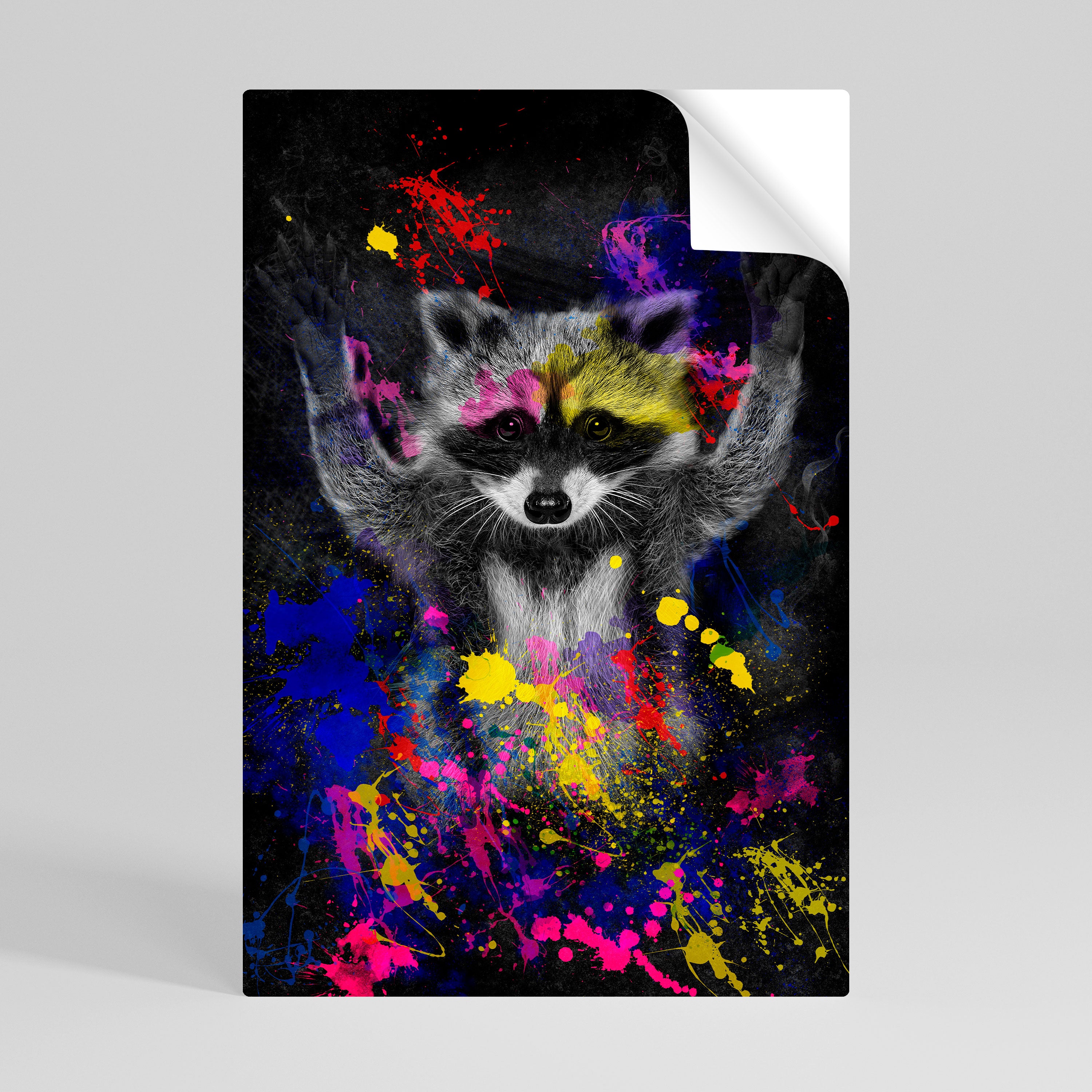 RACCOON ARTISTRY Selbstklebendes Poster - Hochformat