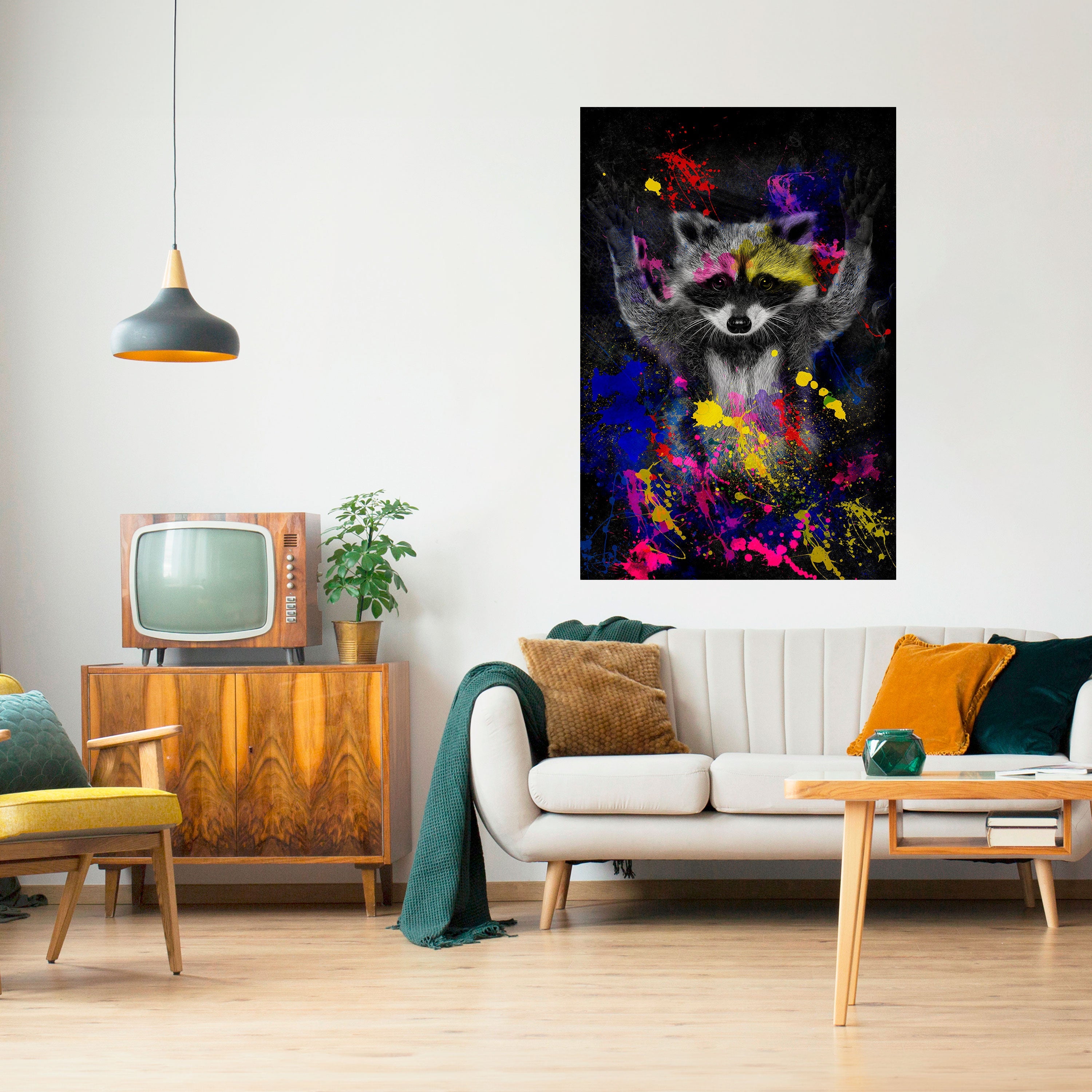 RACCOON ARTISTRY Vertikales Poster zum Abziehen und Aufkleben