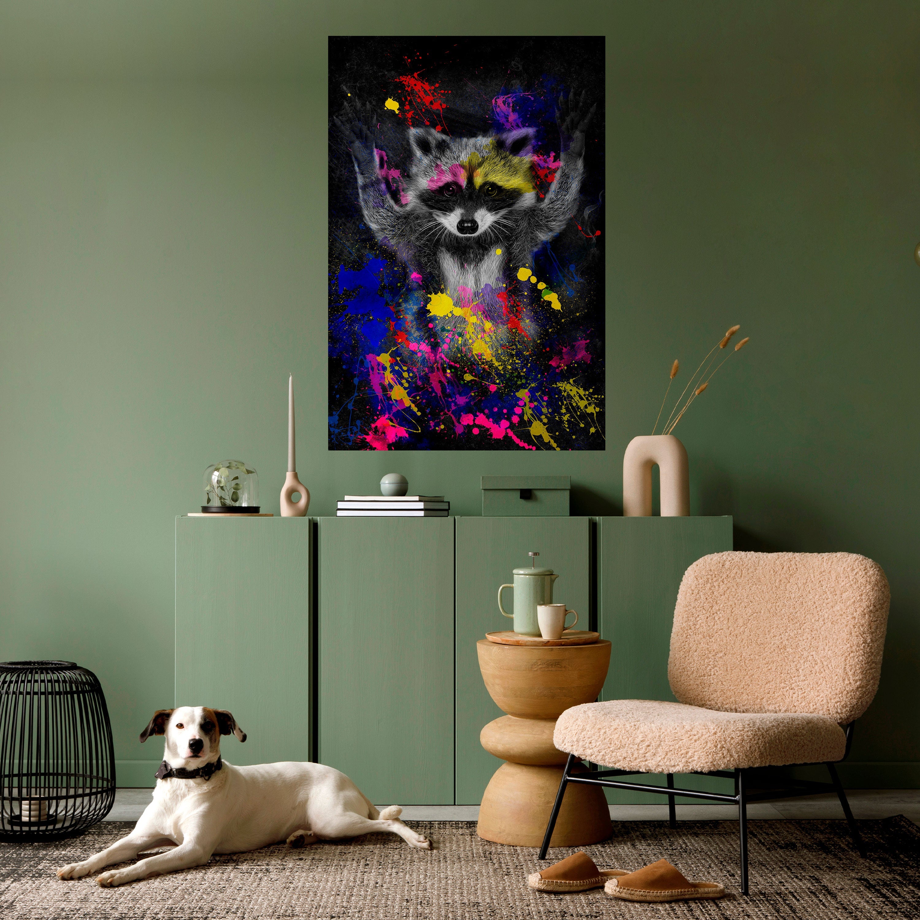 RACCOON ARTISTRY Vertikales Poster zum Abziehen und Aufkleben