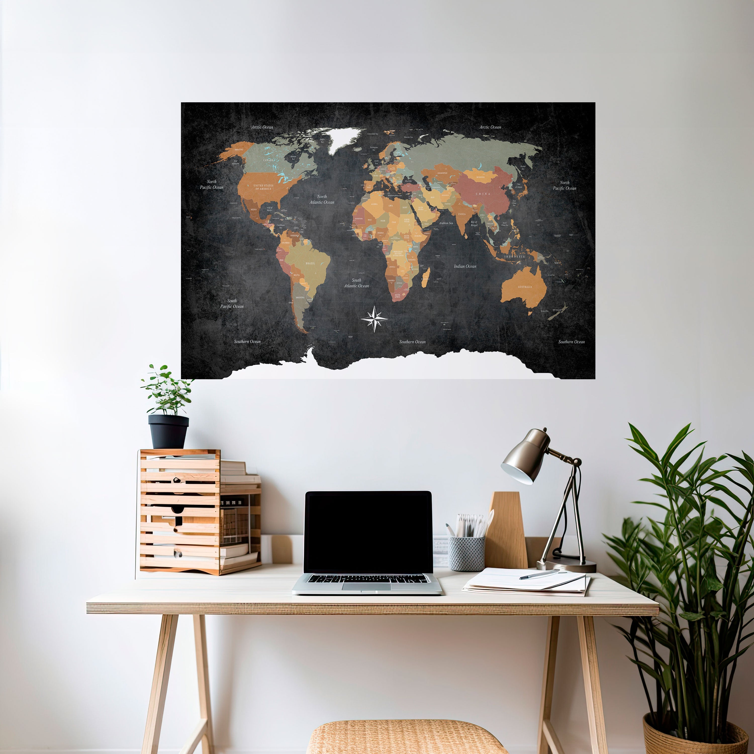 NAVIGATING VIBRANT LANDS Selbstklebendes Horizontal-Poster