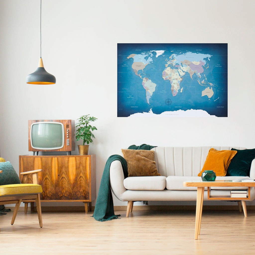 MAPS OF INSPIRATION Selbstklebendes Horizontal-Poster