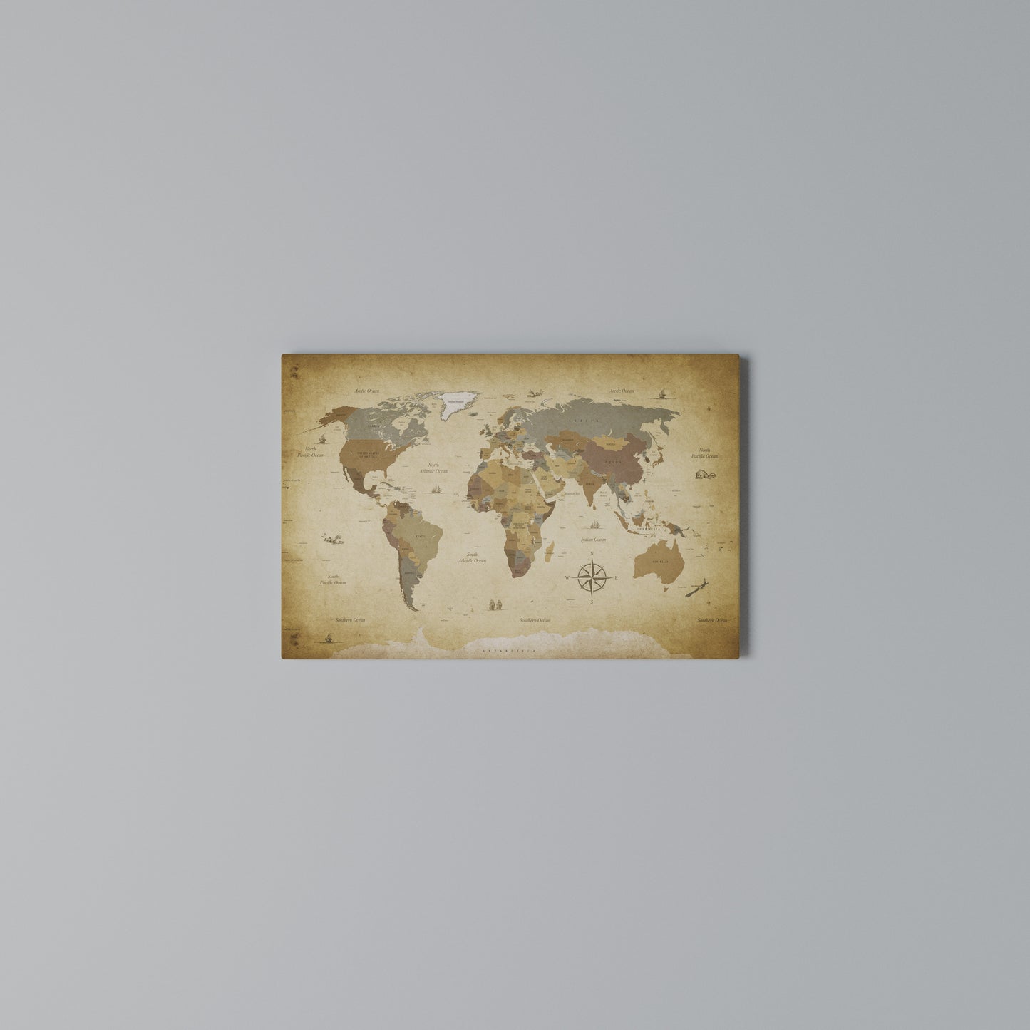 MYSTICAL MAP ODYSSEY Horizontal Canvas Print