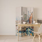 LA ROCHELLE Dekorativer Paravent - 3-teilig