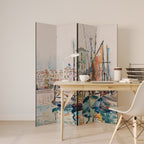 LA ROCHELLE Dekorativer Paravent - 4-teilig