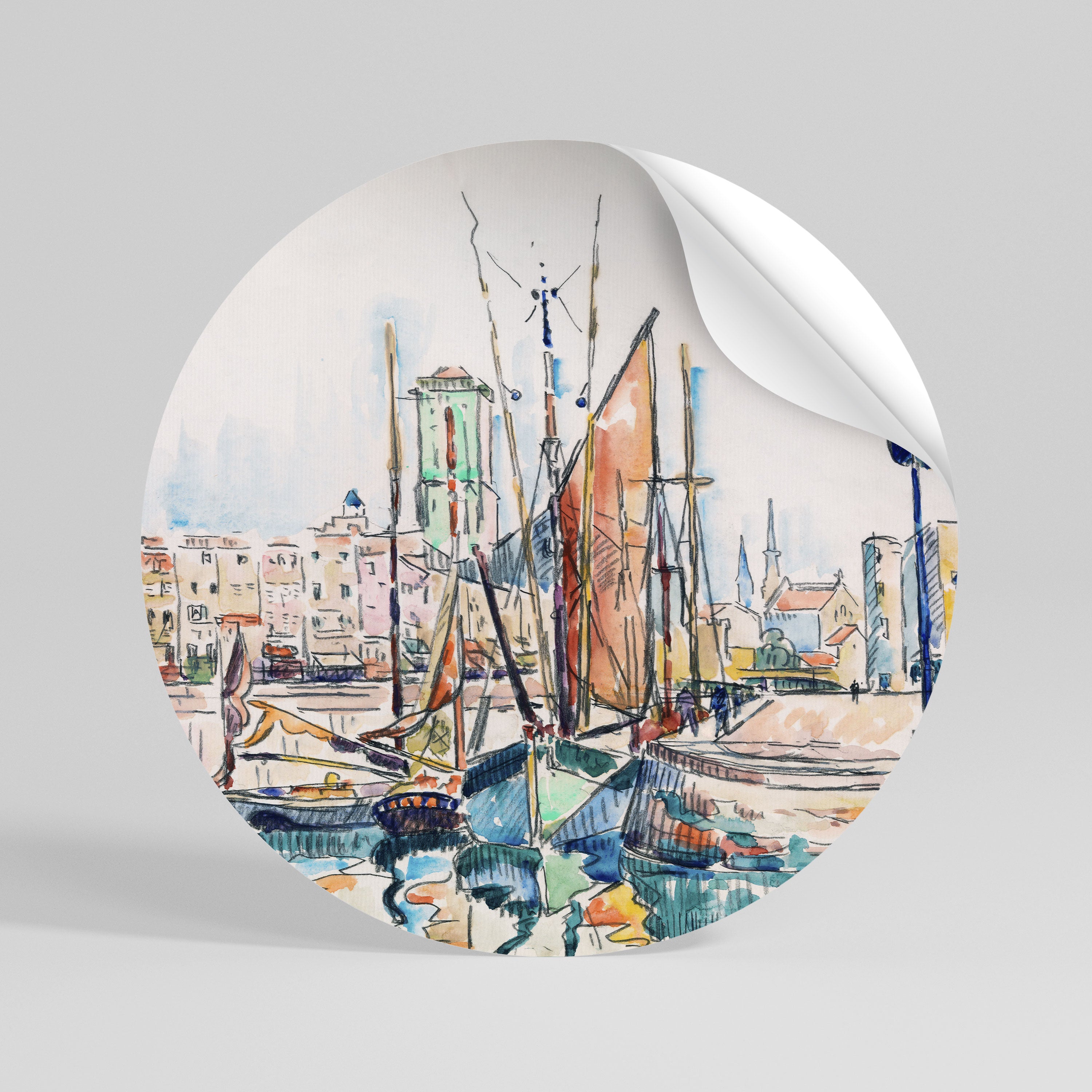 LA ROCHELLE Peel and Stick Round Sticker