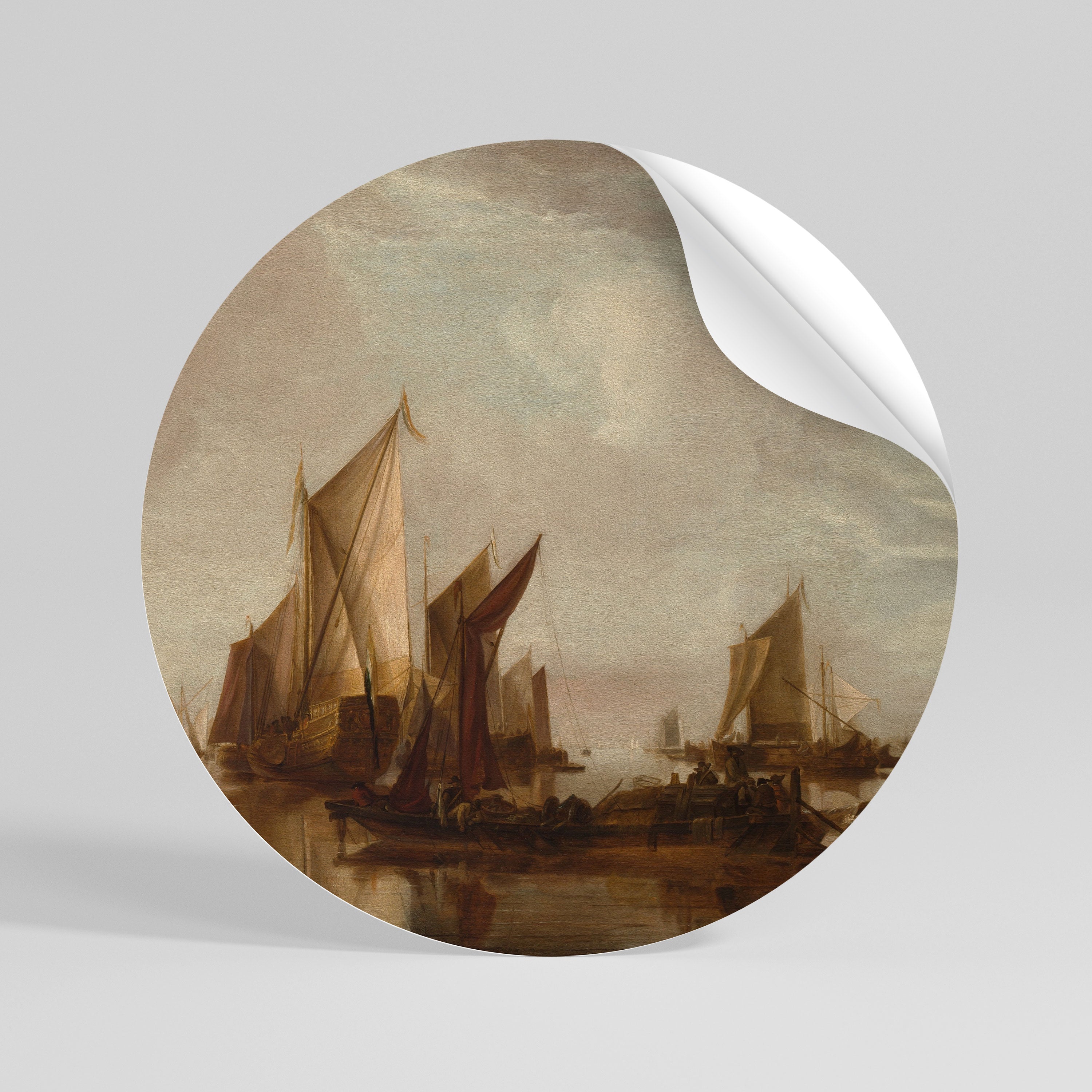 SAILS IN SERENITY Runder Wandsticker zum Abziehen und Aufkleben