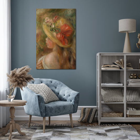 HAT OF PETALS Vertical Canvas Print