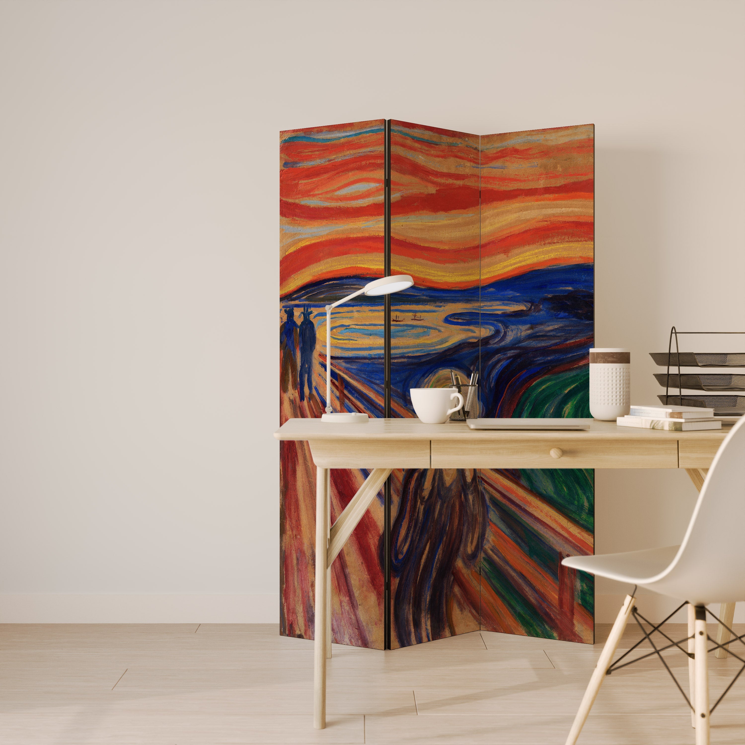 THE SCREAM Dekorativer 3-teiliger Raumteiler