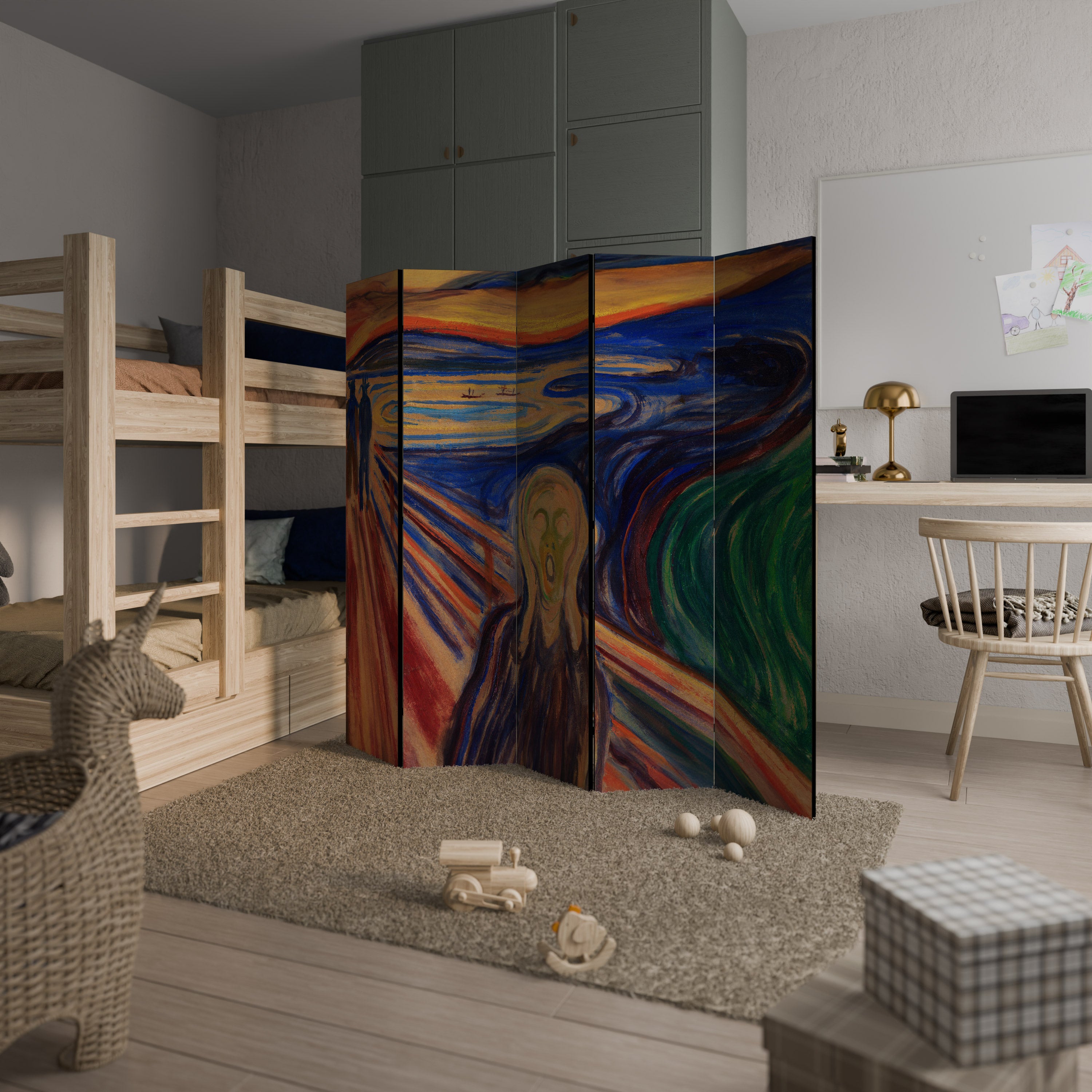 THE SCREAM 5-teiliger Paravent