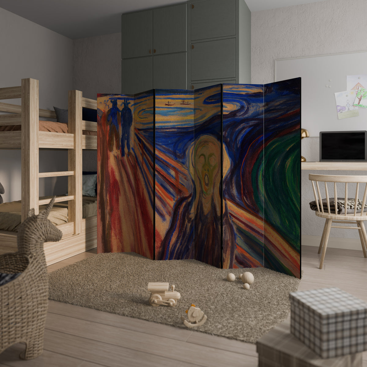 THE SCREAM 6-teiliger Paravent