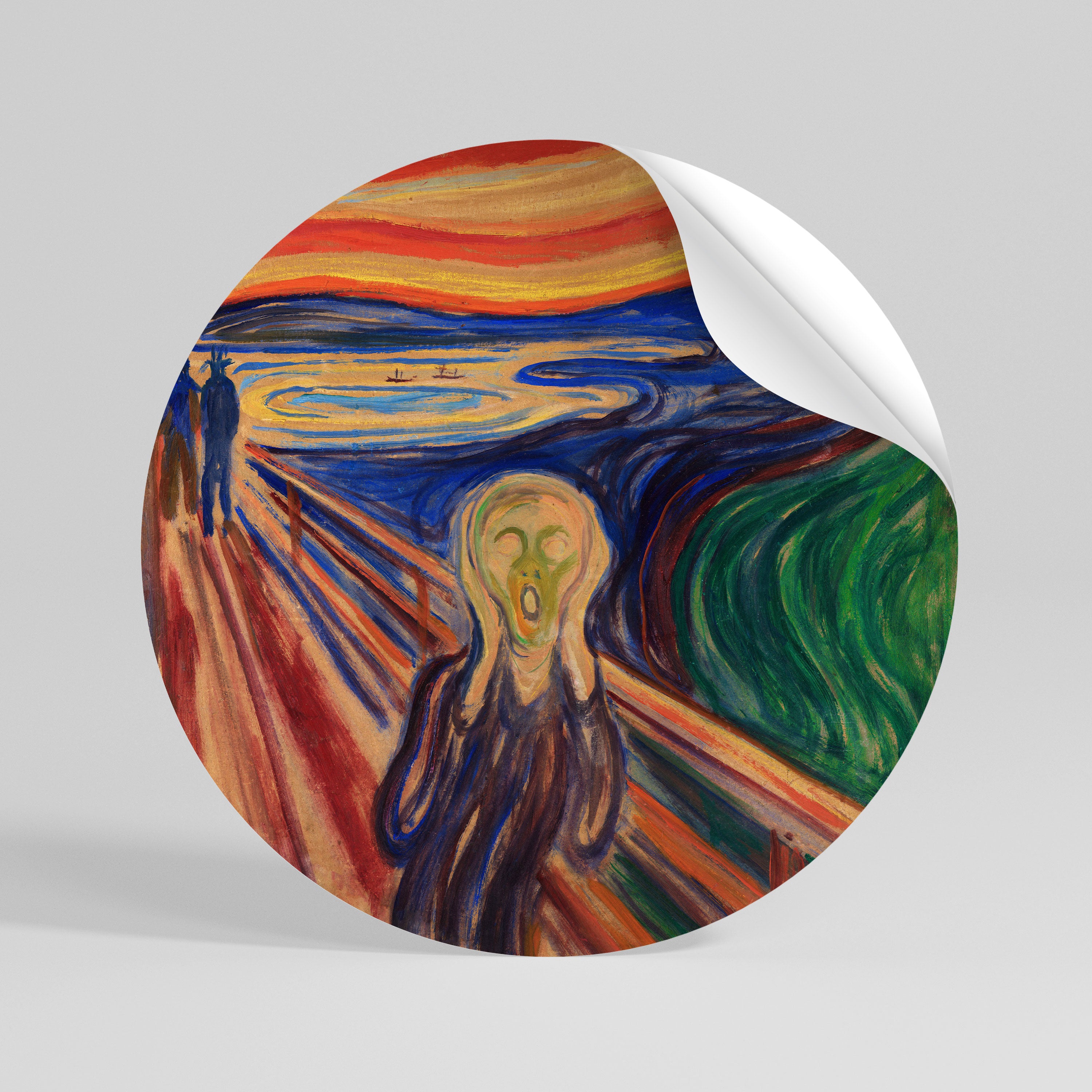 THE SCREAM Runder Wandsticker zum Abziehen und Aufkleben