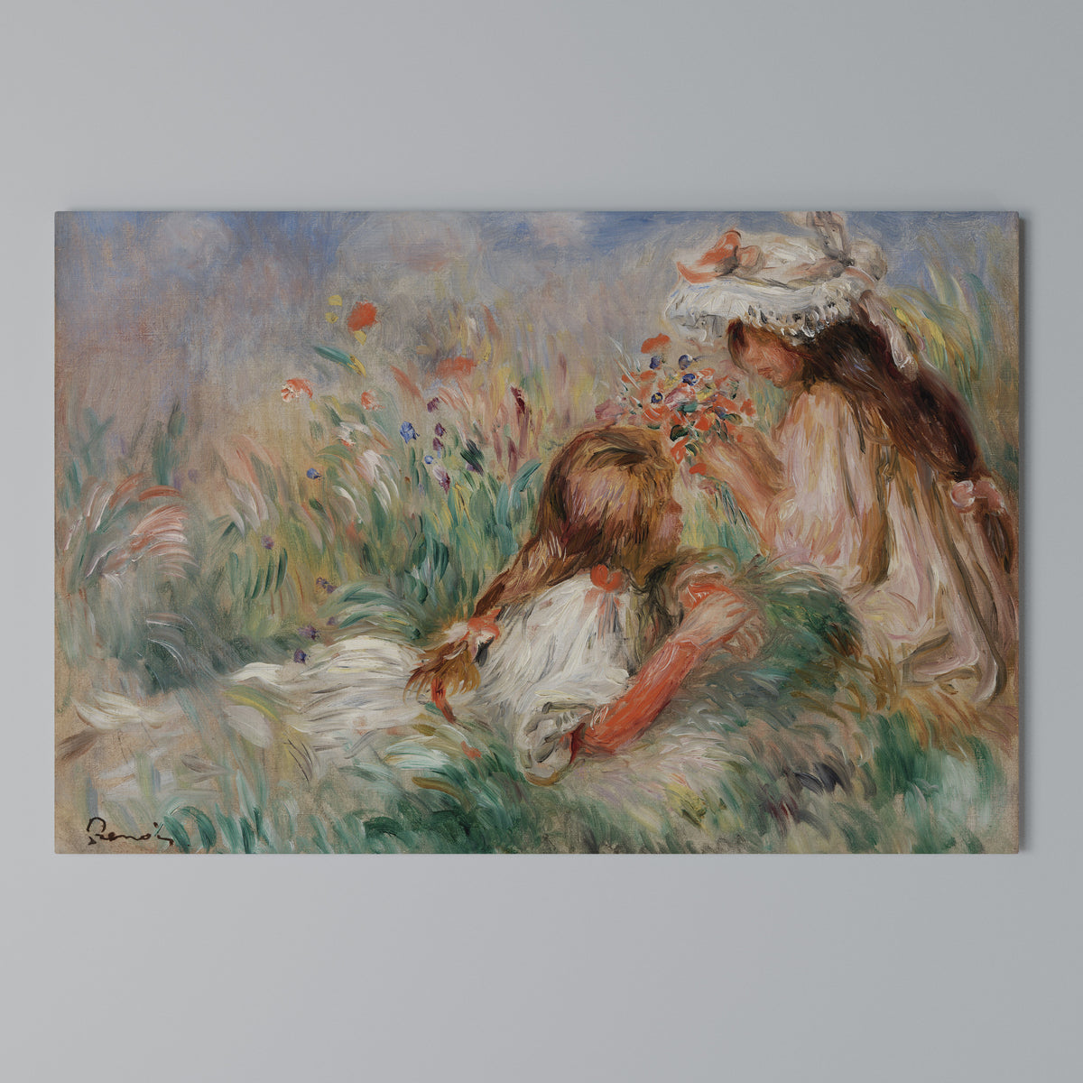GIRLS IN THE GRASS Horizontal Canvas Print