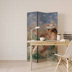 GIRLS IN THE GRASS Dekorativer Paravent - 3-teilig